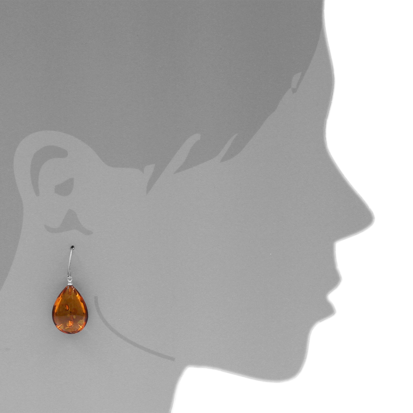 OSTSEE-SCHMUCK Paar Ohrhänger »- Tropfen - Silber 925/000 - Bernstein«