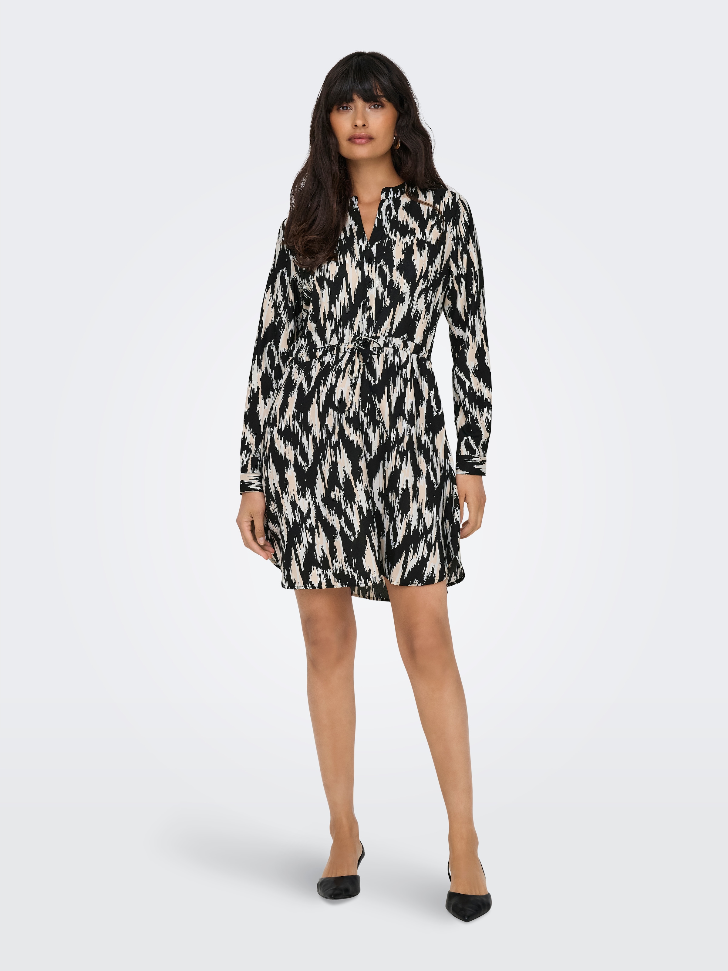 ONLY Druckkleid »ONLCORY L/S V-NECK TUNIC«