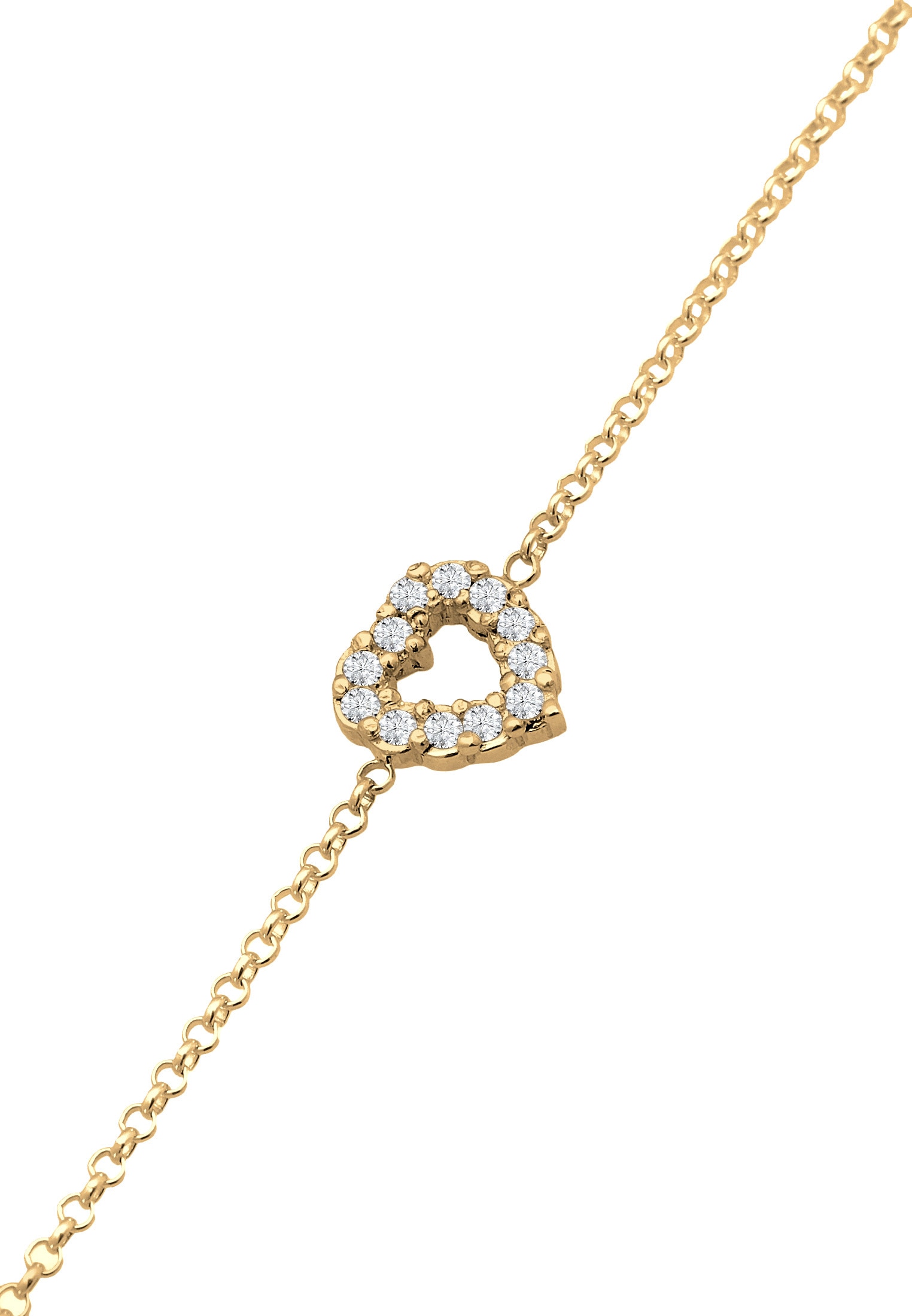 Elli DIAMONDS Armkette »Armband Herz Lab Grown Diamanten (0.18 ct) 925 Silber«
