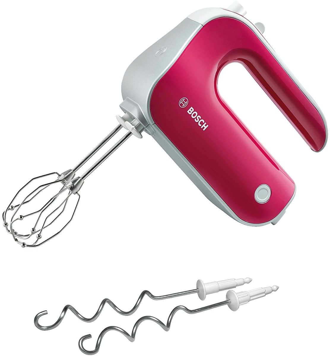 BOSCH Handmixer »Styline W, XXL 5 Stufen 500 Edelstahl-Knethaken Colour mit 2 3 plus Rührbesen, MFQ40304«, Jahren Turbostufe, Garantie 2