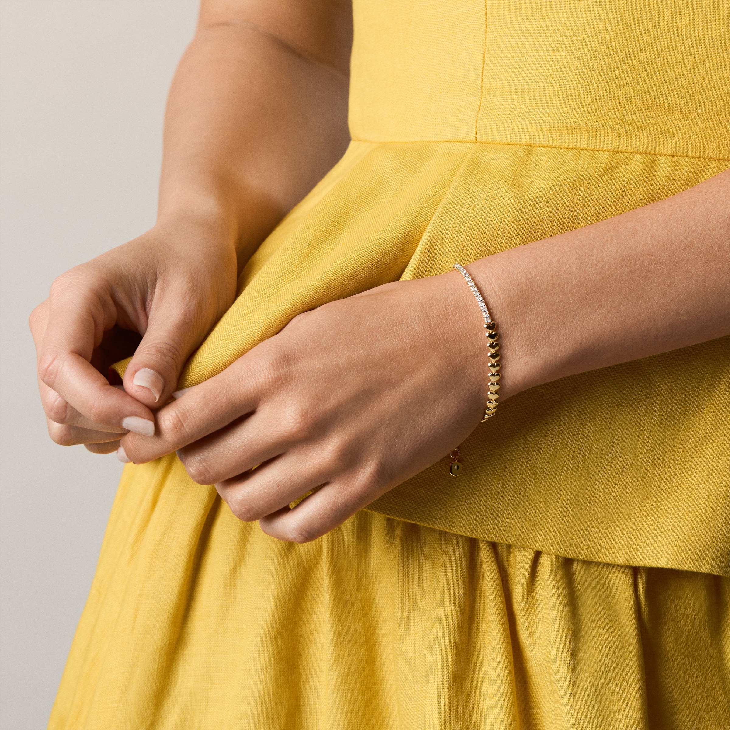 Fossil Armband »Schmuck Geschenk Metall SUTTON Herzen« mit Zirkonia (synth.)