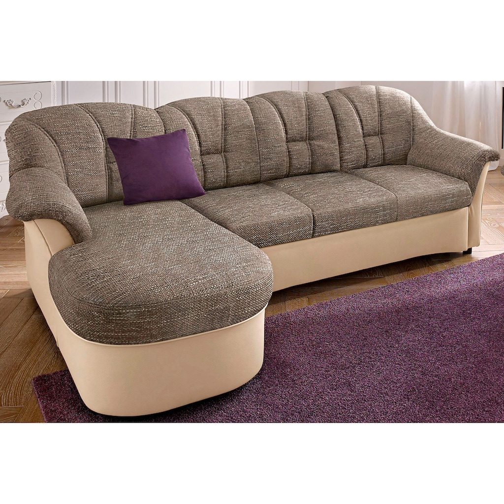 DOMO collection Ecksofa »Flores Schlafsofa, B/T/H: 233/142/86 cm, L-Form«