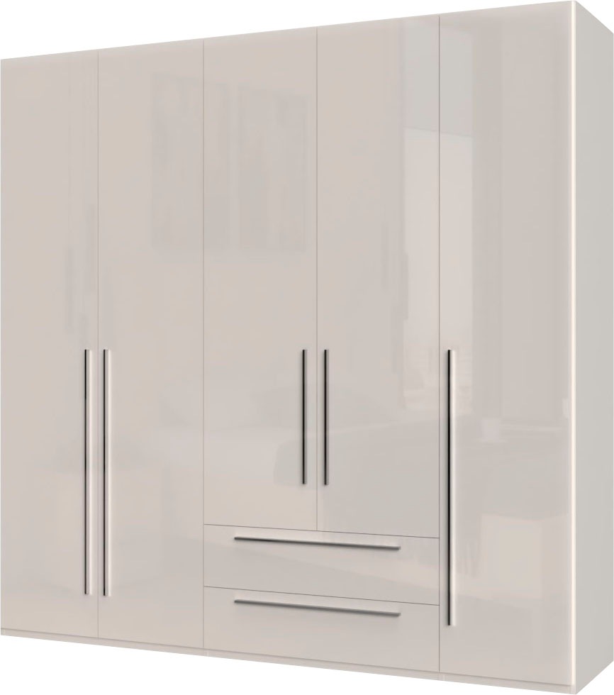 Places of Style Kleiderschrank »Piano, UV lackiert, hochglänzend in beige oder weiß, FSC-zertifiziert«, (Made in Europe), in vielen Breiten, Höhe 224cm, mit Soft-Close Funktion, 2 Schubladen