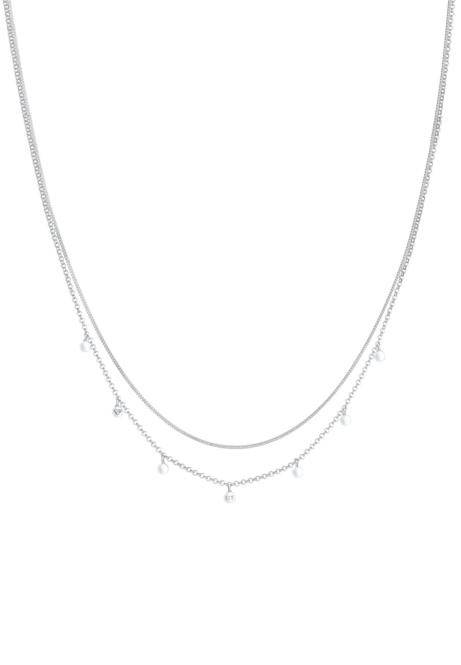 Elli Silberkette »Halskette Layer Basic Mini Disc Plättchen 925 Silber«