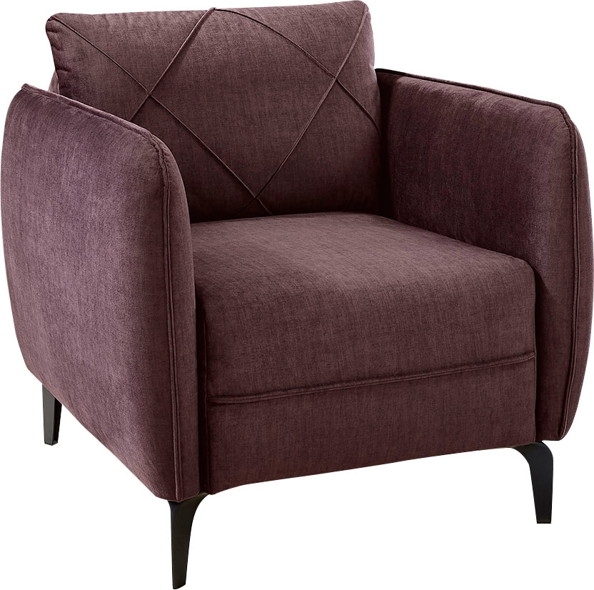 Jockenhöfer Gruppe Sessel "Novara, B: 86 cm, Sitzhöhe: 46 cm" mit attraktiver Steppung, Rauten-Biesennähte