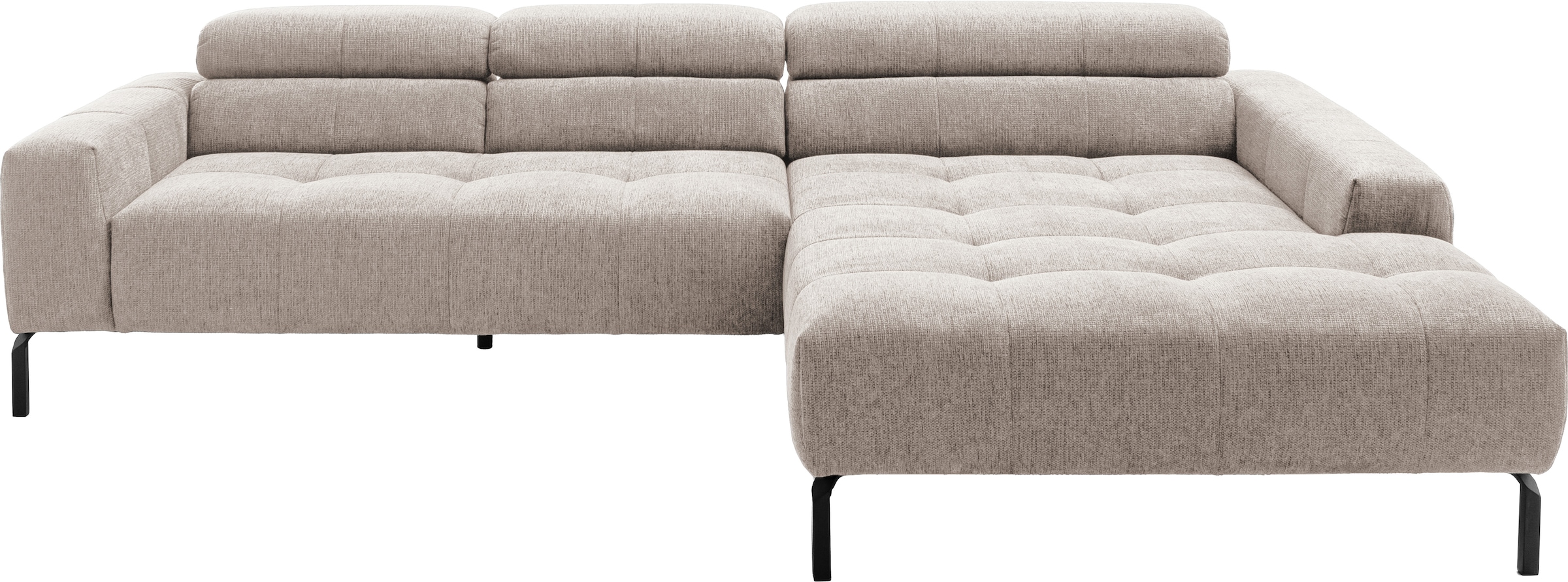 Home affaire Ecksofa »Claya Move, L-Form, Kopf- & Rückenverstellung, Breite 293 cm« Moderne Steppung, weicher Polsteraufbau & saugroboterfreundliche Höhe