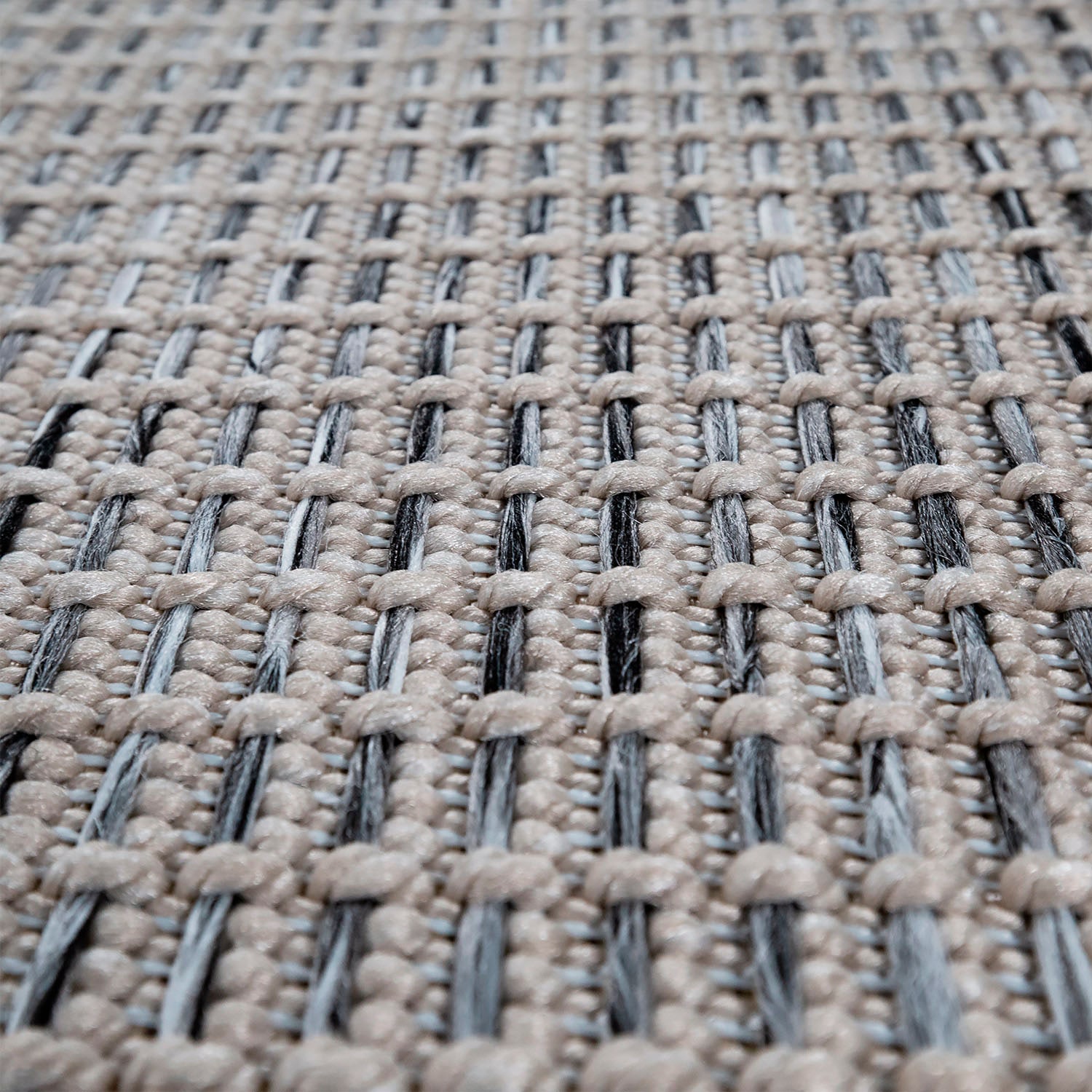 Paco Home Teppich »Quebec 135«, rechteckig, 4 mm Höhe, Flachgewebe, meliert, mit Bordüre, In- und Outdoor geeignet