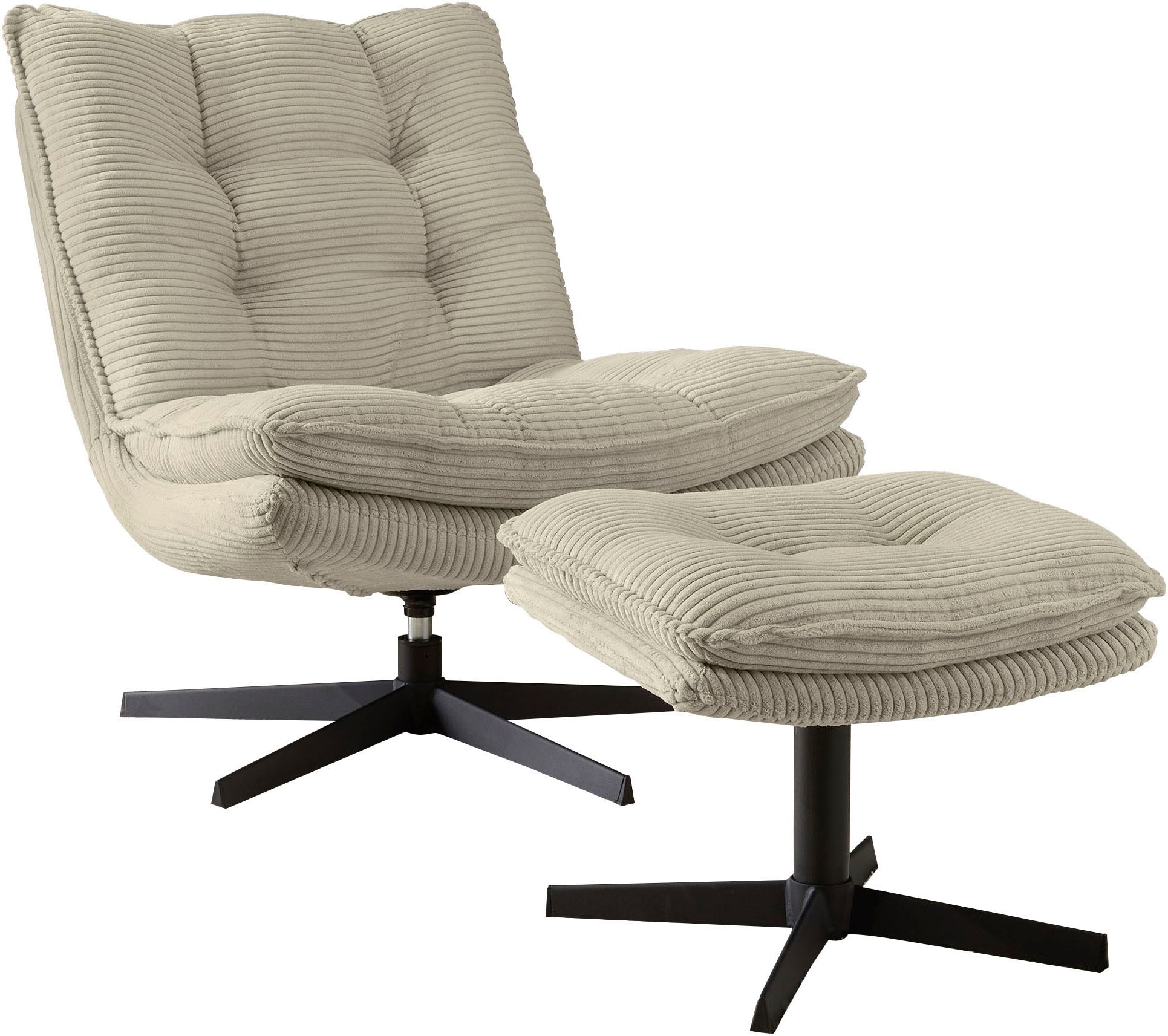 Jockenhöfer Gruppe Relaxsessel »Kasper«, Inklusive Hocker, 360° Drehfunktion, Cord
