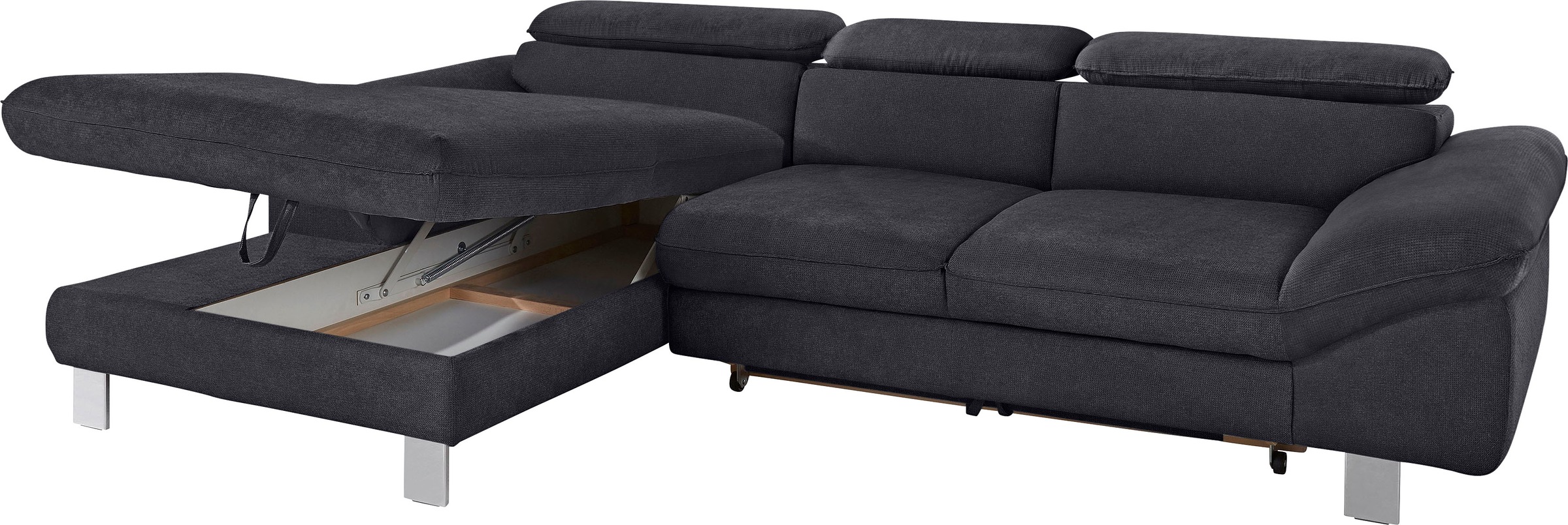 COTTA Polstergarnitur »Driver L-Form«, (Set, 2 tlg.), Set bestehend aus: Ecksofa mit Kopfteilverstellung & Hocker