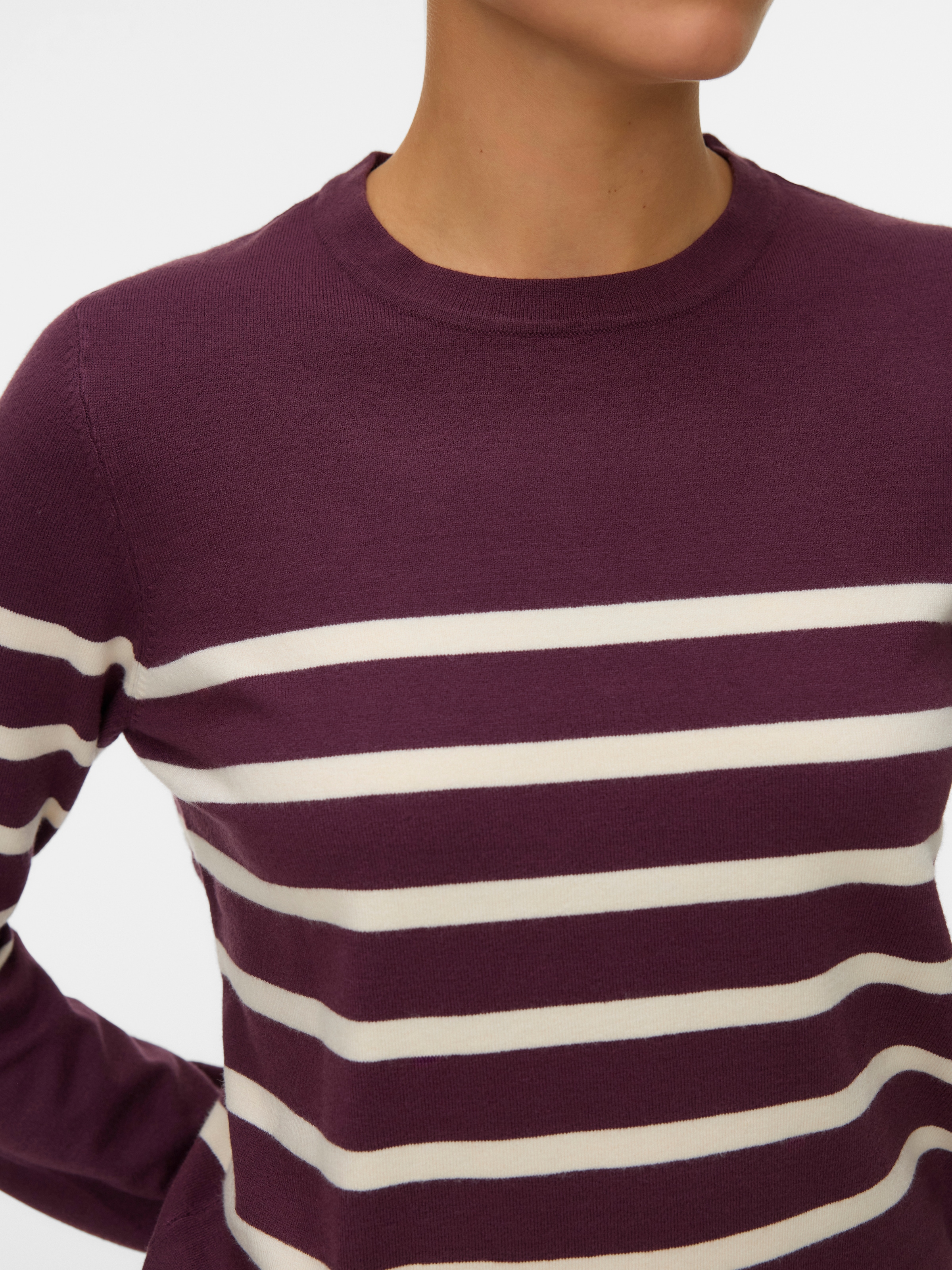 Vero Moda Rundhalspullover »VMSABA PLAIN LS O-NECK PULLOVER GA NOOS«