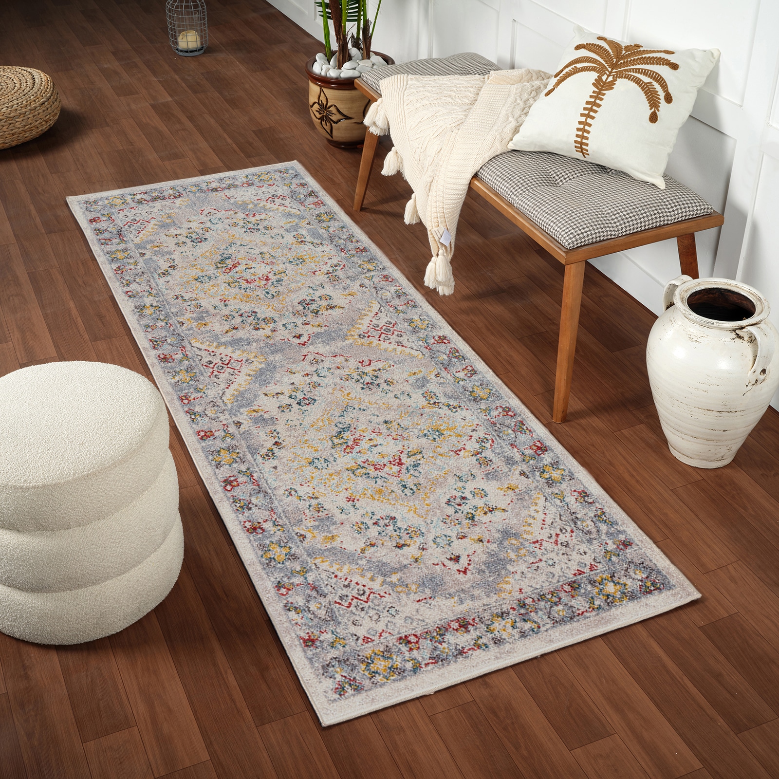 Livabliss Teppich »CASABLANCA«, rechteckig, 12 mm Höhe, Vintage Orientteppich, Kurzflor Boho Wohnzimmerteppich, Läufer