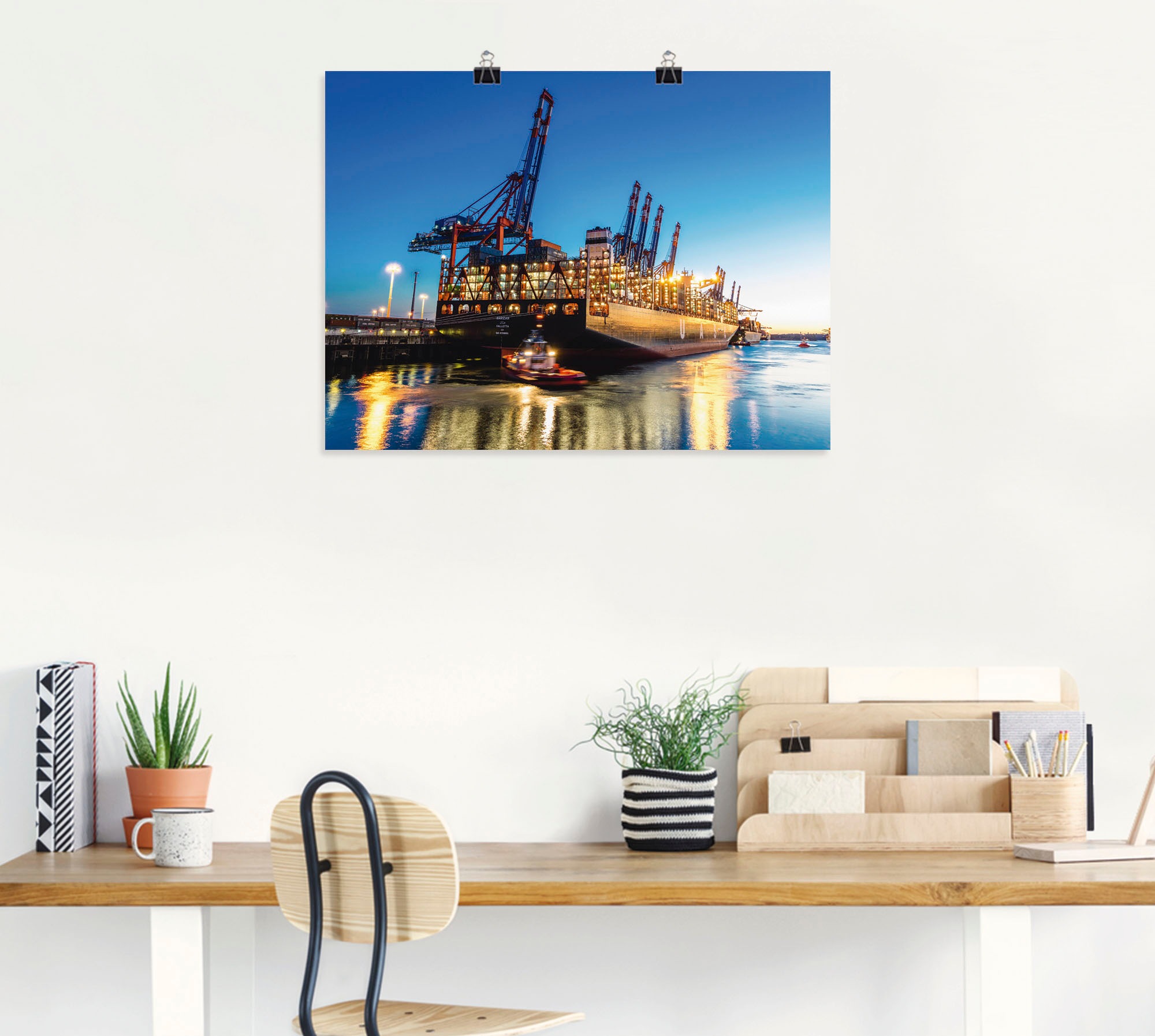 Artland Wandbild »Hamburg Hafen«, Deutschland, (1 St.), als Leinwandbild, Poster in verschied. Größen