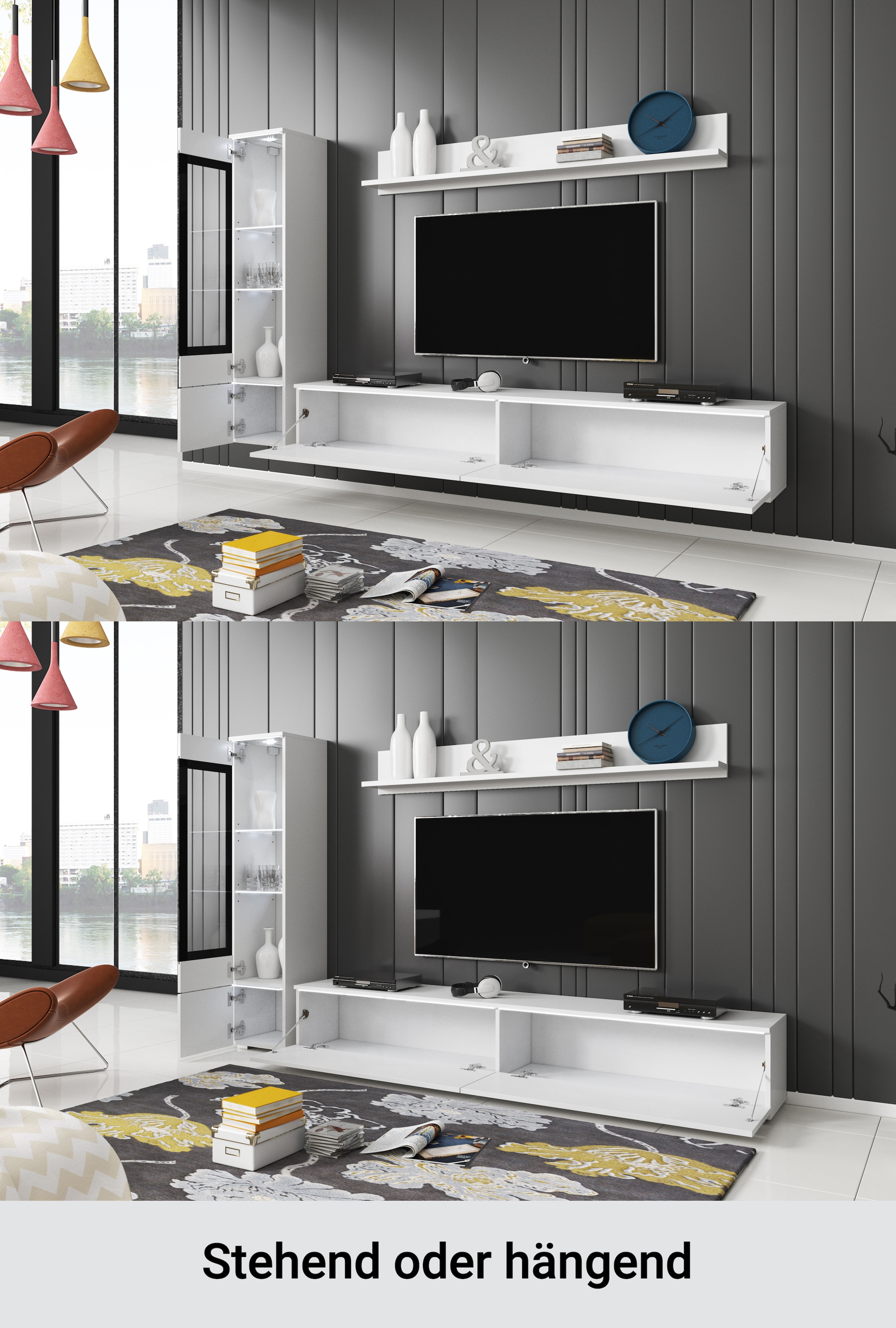 INOSIGN Wohnwand »VERA I, Vitrinen Türanschlag links/rechts wechselbar« Komplett-Set, 3 Stk. tlg.