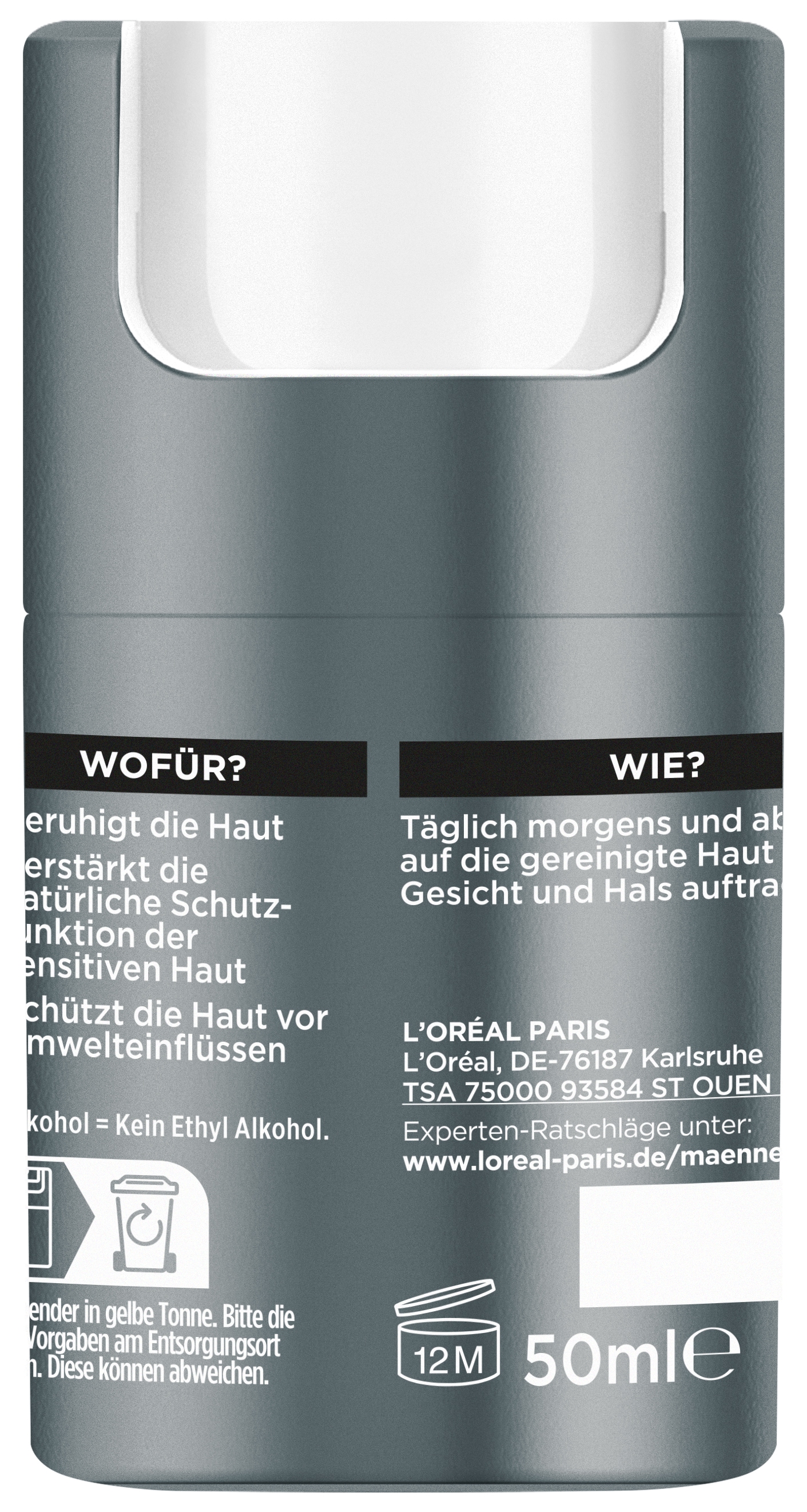 L'ORÉAL PARIS MEN EXPERT Gesichtsgel »Magnesium Defense Pflege« für emfpindliche Haut, mit Hyaluronsäure, feuchtigkeitsspendend