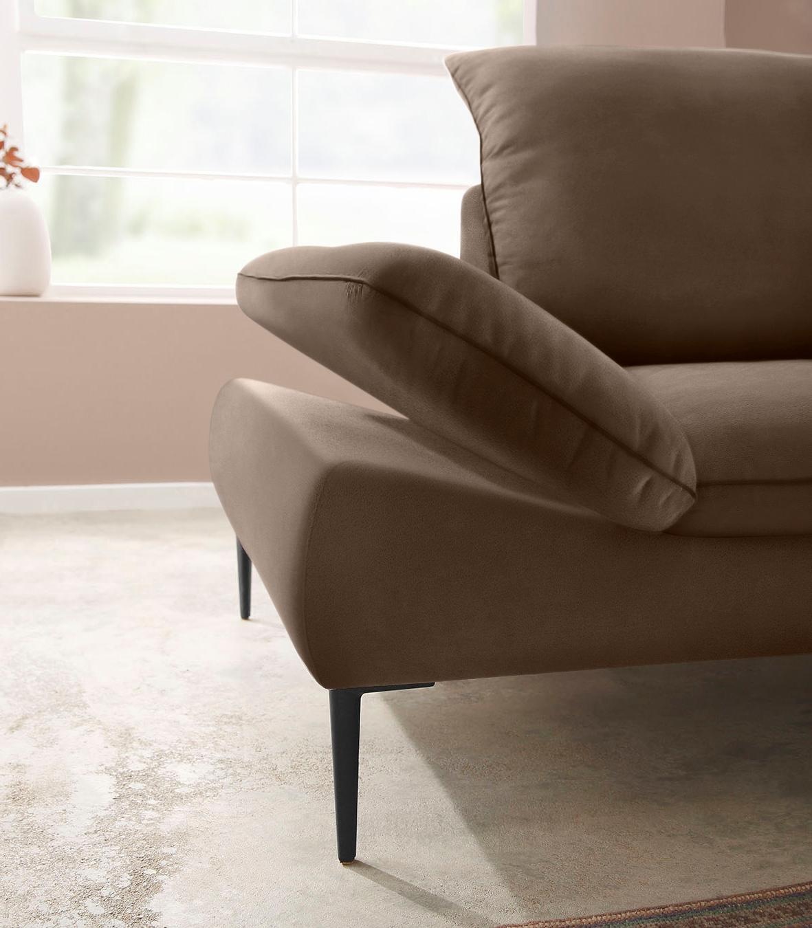 W.SCHILLIG Ecksofa »enjoy&MORE, Designsofa, elegant und bequem, L-Form«, Sitztiefenverstellung, Füße schwarz pulverbeschichtet, Breite 294 cm