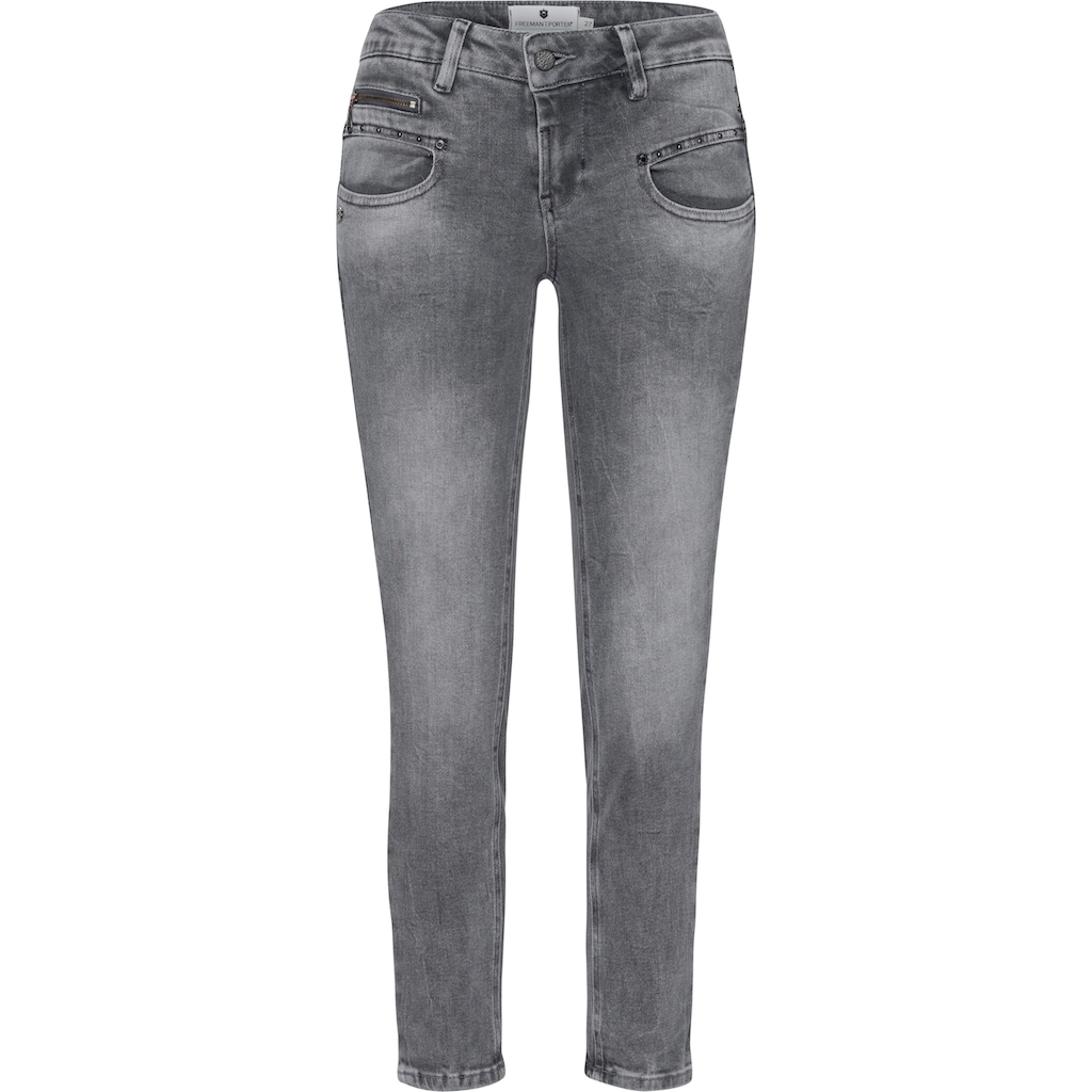Freeman T. Porter High-waist-Jeans mit Reißverschluss an der Coinpocket