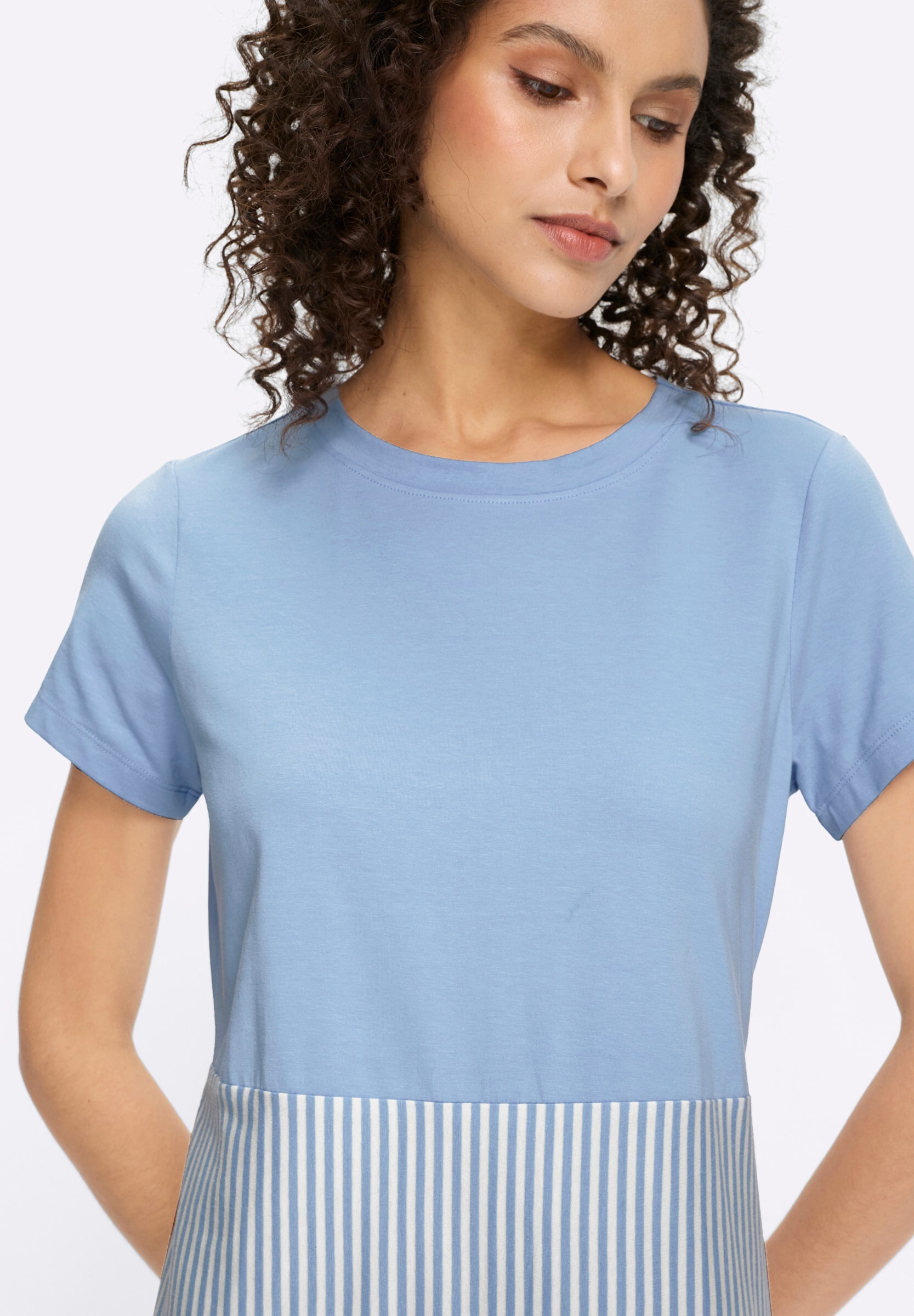 heine Sommerkleid »Jersey-Kleid Jerseykleid mit Streifenmuster« Ohne Taschen