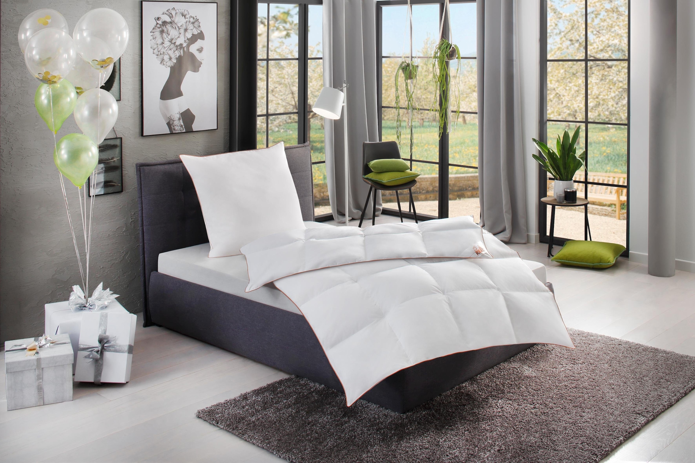 RIBECO Daunenbettdecke + Kopfkissen »Ella«, zum Top-Preis!
