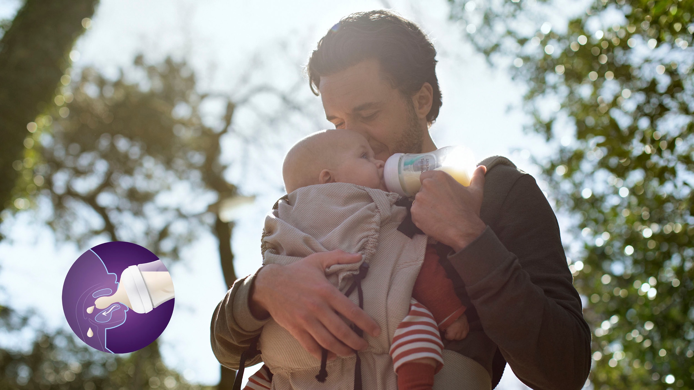 Philips AVENT Babyflasche »Natural Response Flaschen-Set Air-Free Ventil SCD657/11«, 4 Flaschen mit AirFree-Ventil, ultra soft Schnuller, Flaschenbürste