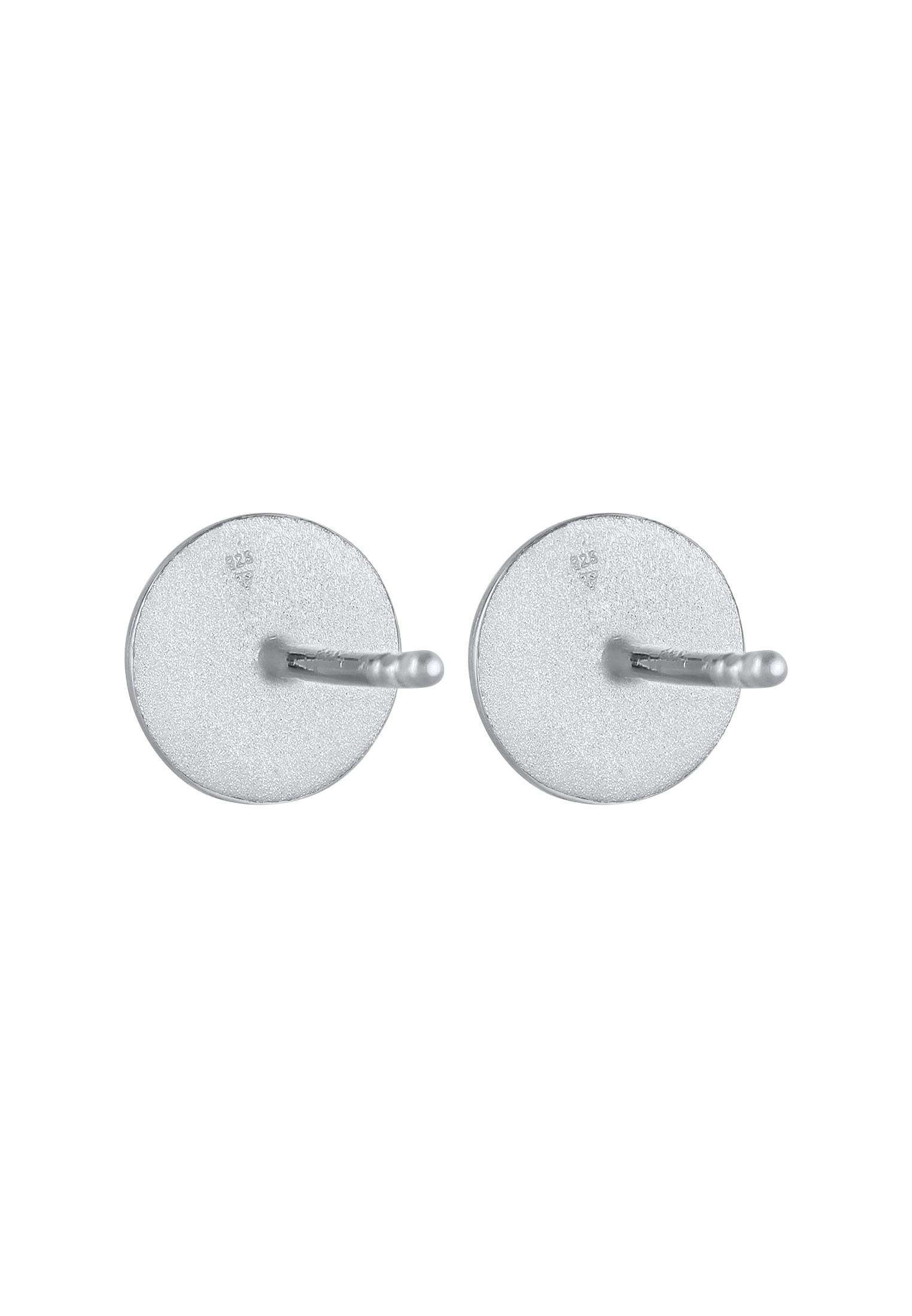 Elli Paar Ohrstecker »Ohrringe Plättchen Rund Struktur Silber 925«