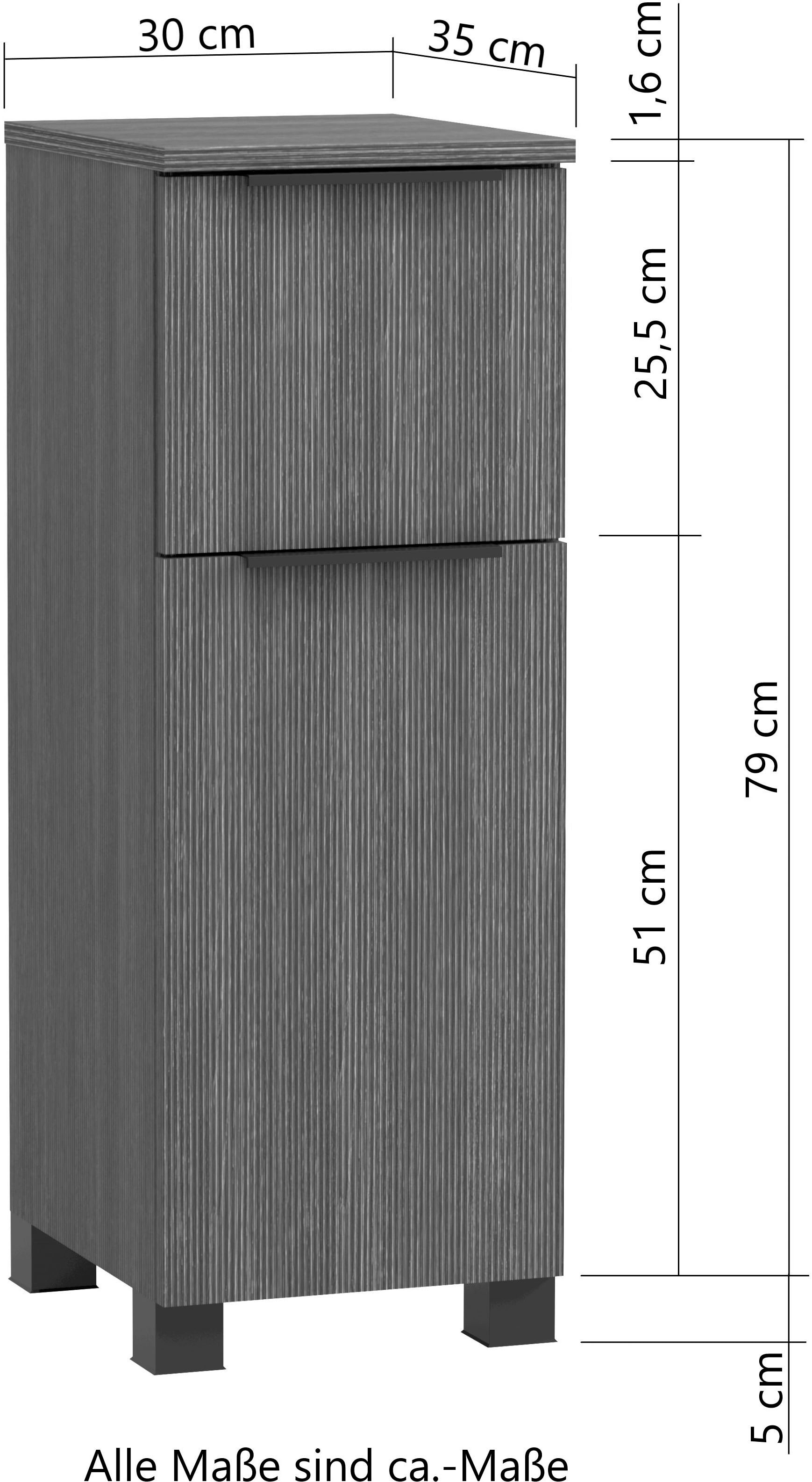 welltime Unterschrank, Welltime, B 30 cm, reversibel, gedämpfte Scharniere & Softclose-Fkt.