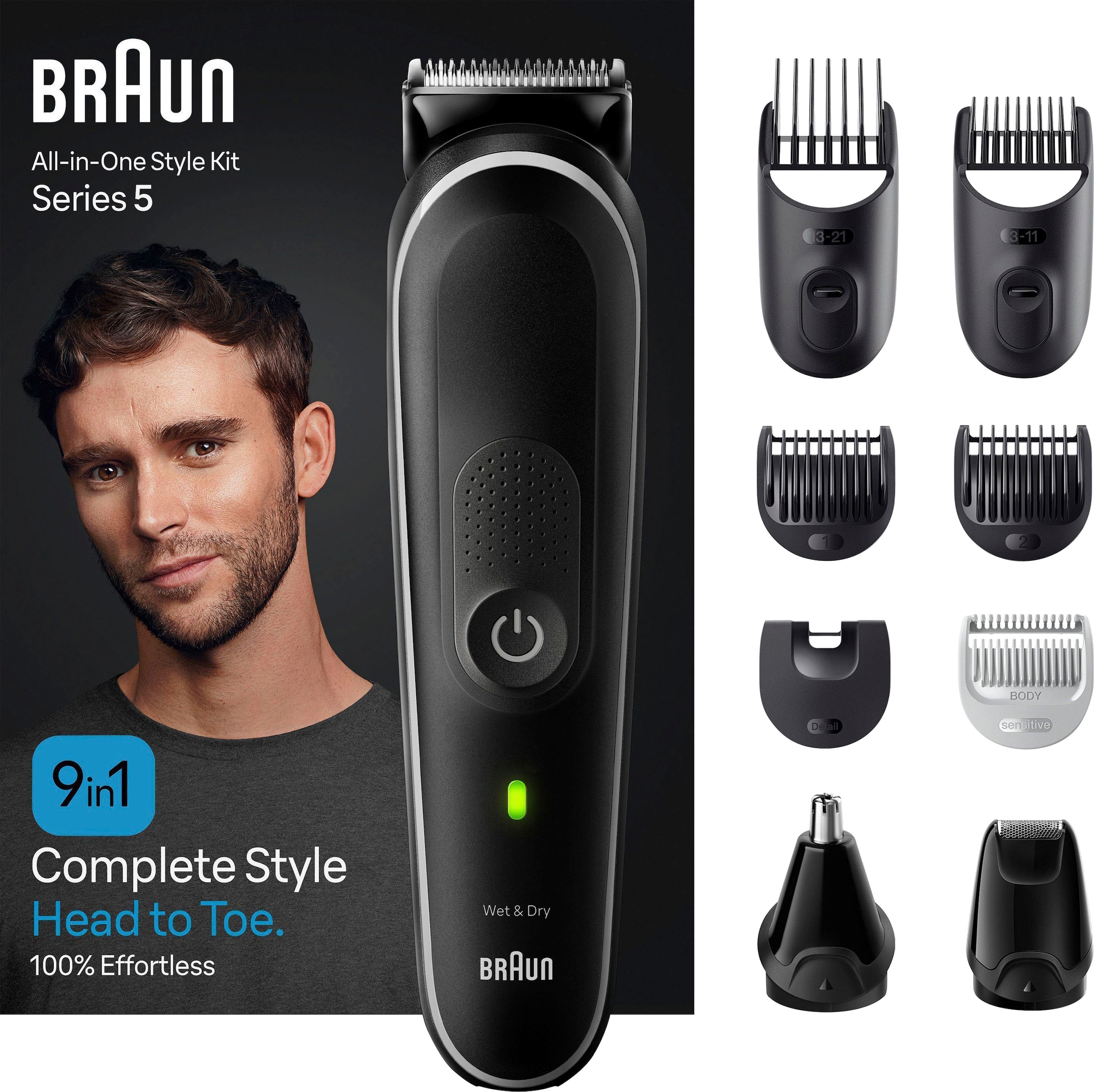Braun Haarschneider »All-In-One Styling Set MGK5410«, Wasserdicht, 100 Min.  kabellose Laufzeit mit 3 Jahren XXL Garantie
