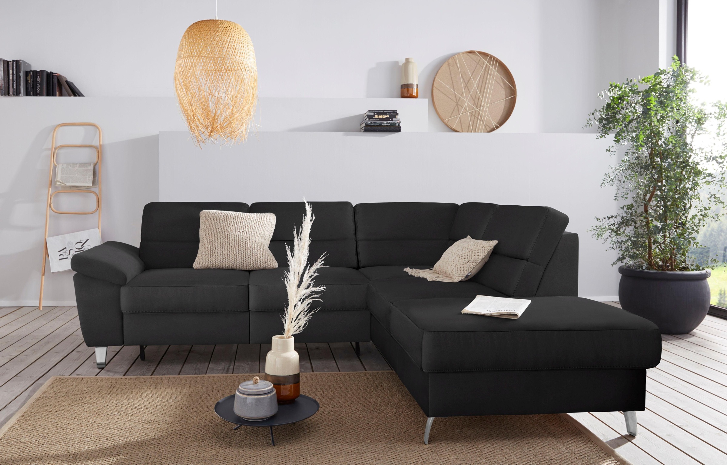 sit&more Ecksofa »Sorano L-Form«, wahlweise mit Bettfunktion und Bettkasten