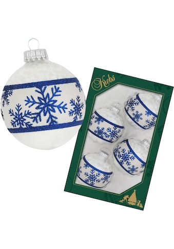 Weihnachtsbaumkugel »Schneeflockenband«, (Set, 4 St.)