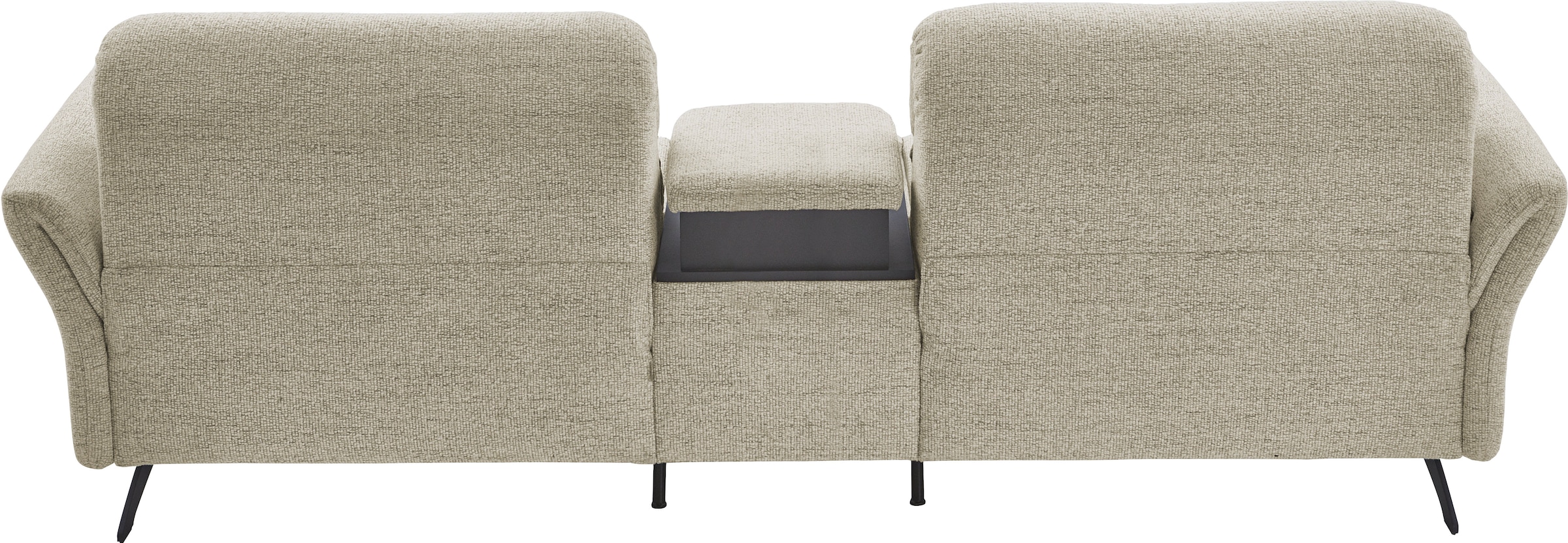 Home affaire 3-Sitzer »Bellaria, inklusive 2x Relaxfunktion motorisch mit Herz-Waage-Beschlag« Zwischenelement mit Tisch, Steckdose & USB-Ladestation