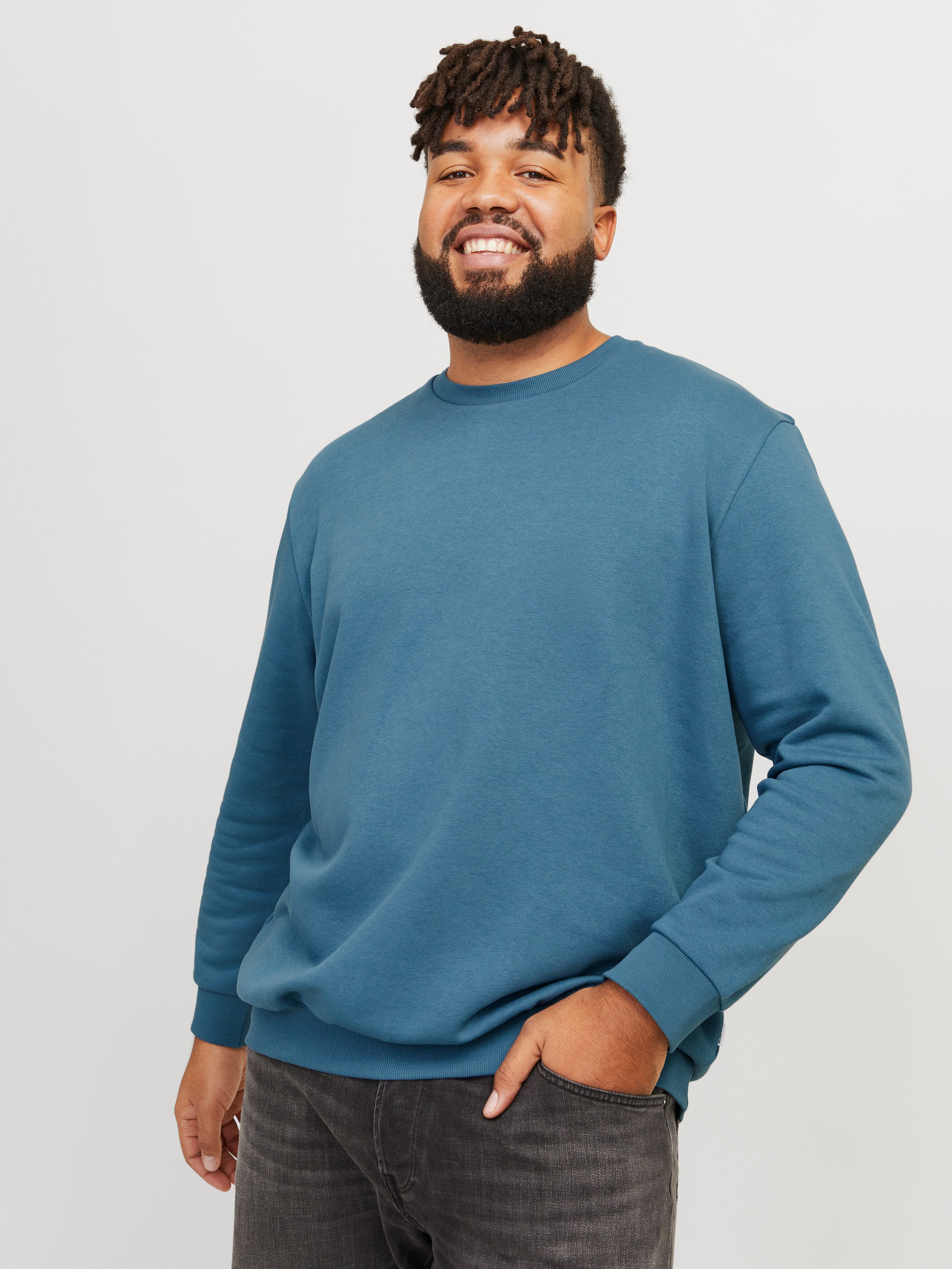 Jack & Jones PlusSize Sweatshirt »JJEBRADLEY SWEAT CREW NOOS PLS«, mit Rippbündchen
