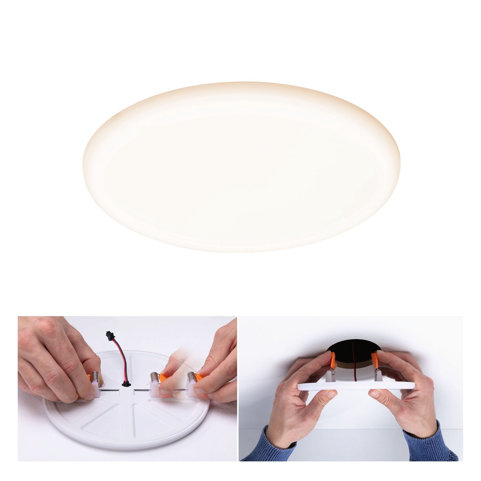 Paulmann LED Einbauleuchte »VariFit Veluna IP44 rund 215mm 21W 1650lm 3000K Satin 3-Step-Dim«, 1 flammig, Einbaupanel, dimmbar