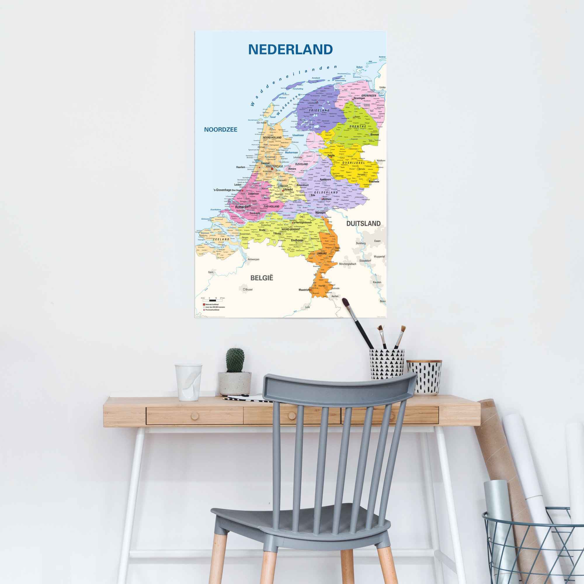 Schulkarte Rechnung auf Reinders! »Poster bestellen Poster St.) Niederländischer - (1 Landkarten, Niederlande Niederländisch Text«,
