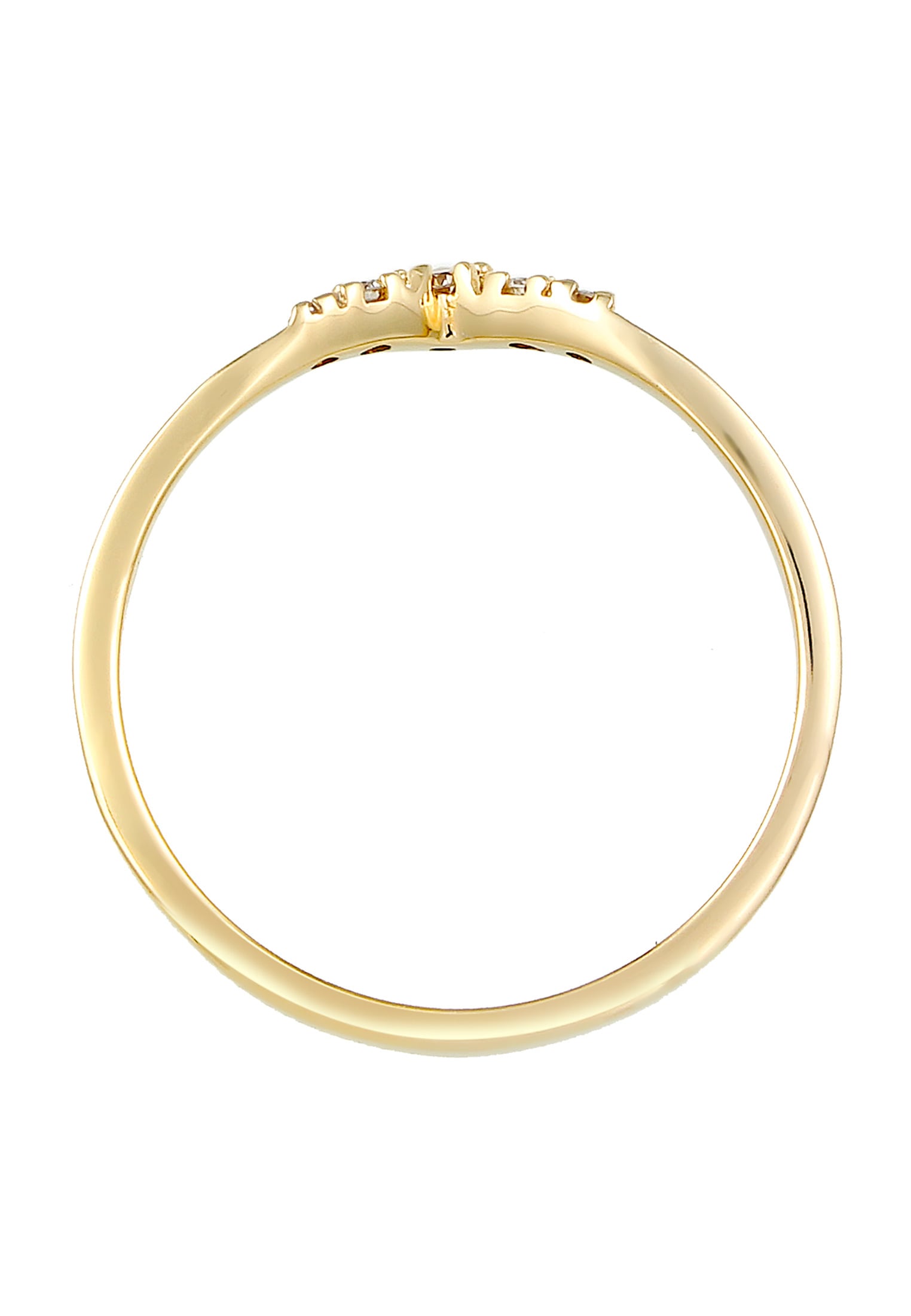 Elli DIAMONDS Verlobungsring »Ring V-Form Diamant (0.07 ct) 585 Gelbgold«