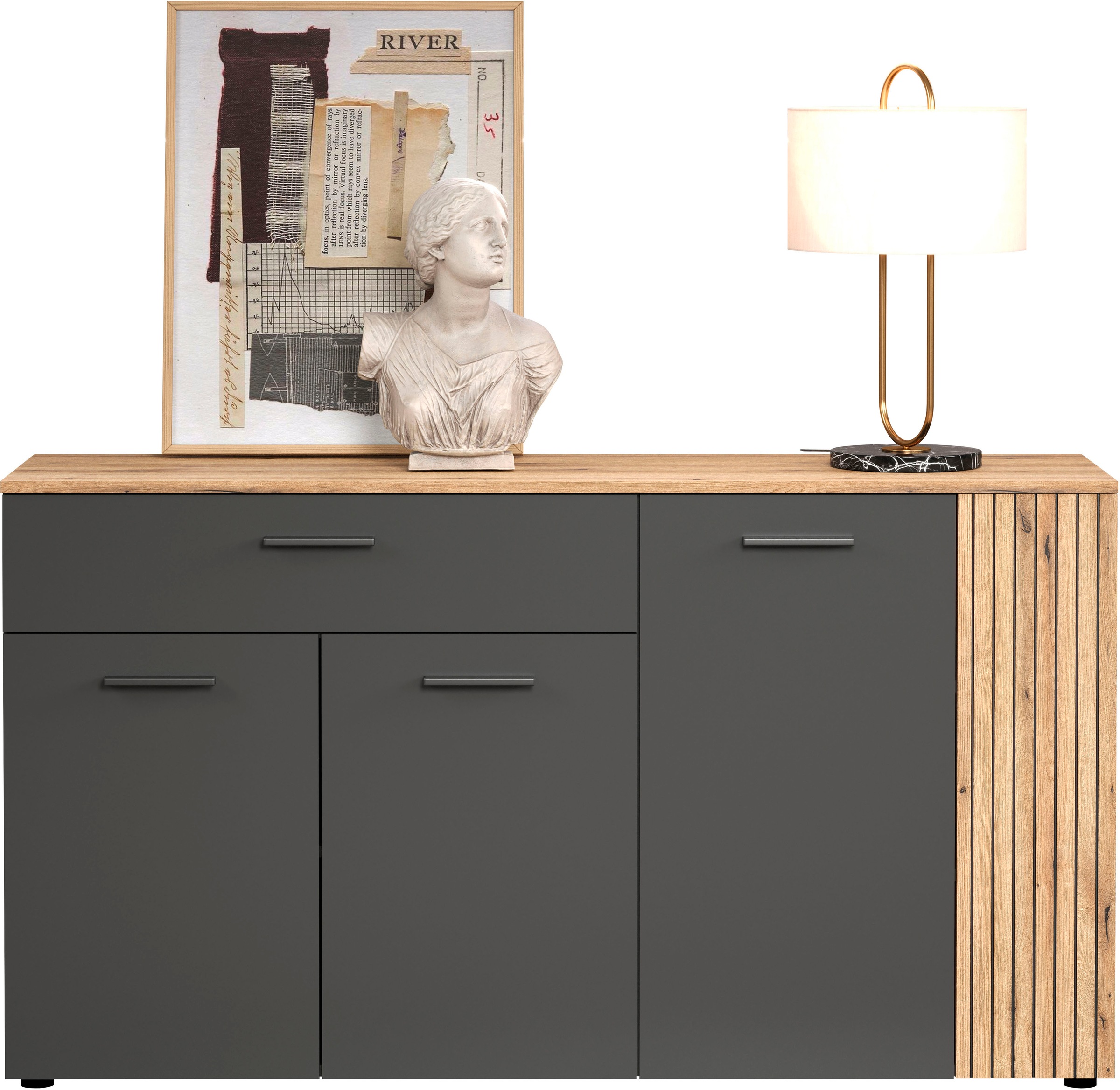 INOSIGN Sideboard »Estepona«, (1 St.), Kommode, Akustikpaneel-Look; Breite 150 cm