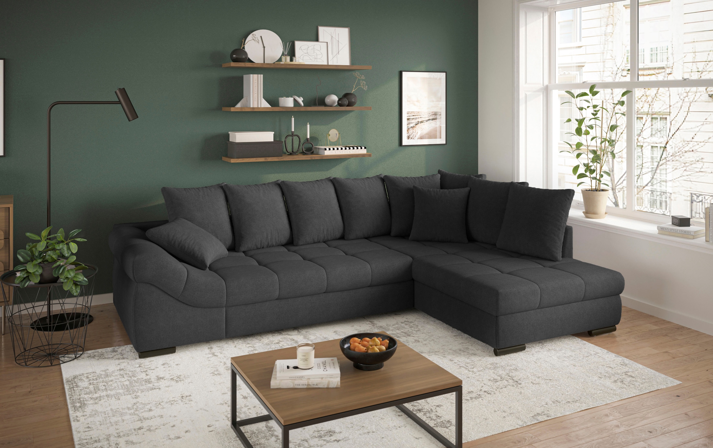 Mr. Couch Ecksofa »Pietro, L-Form, mit Bett, wahlweise mit Kaltschaum« mit Kaltschaum und Bett