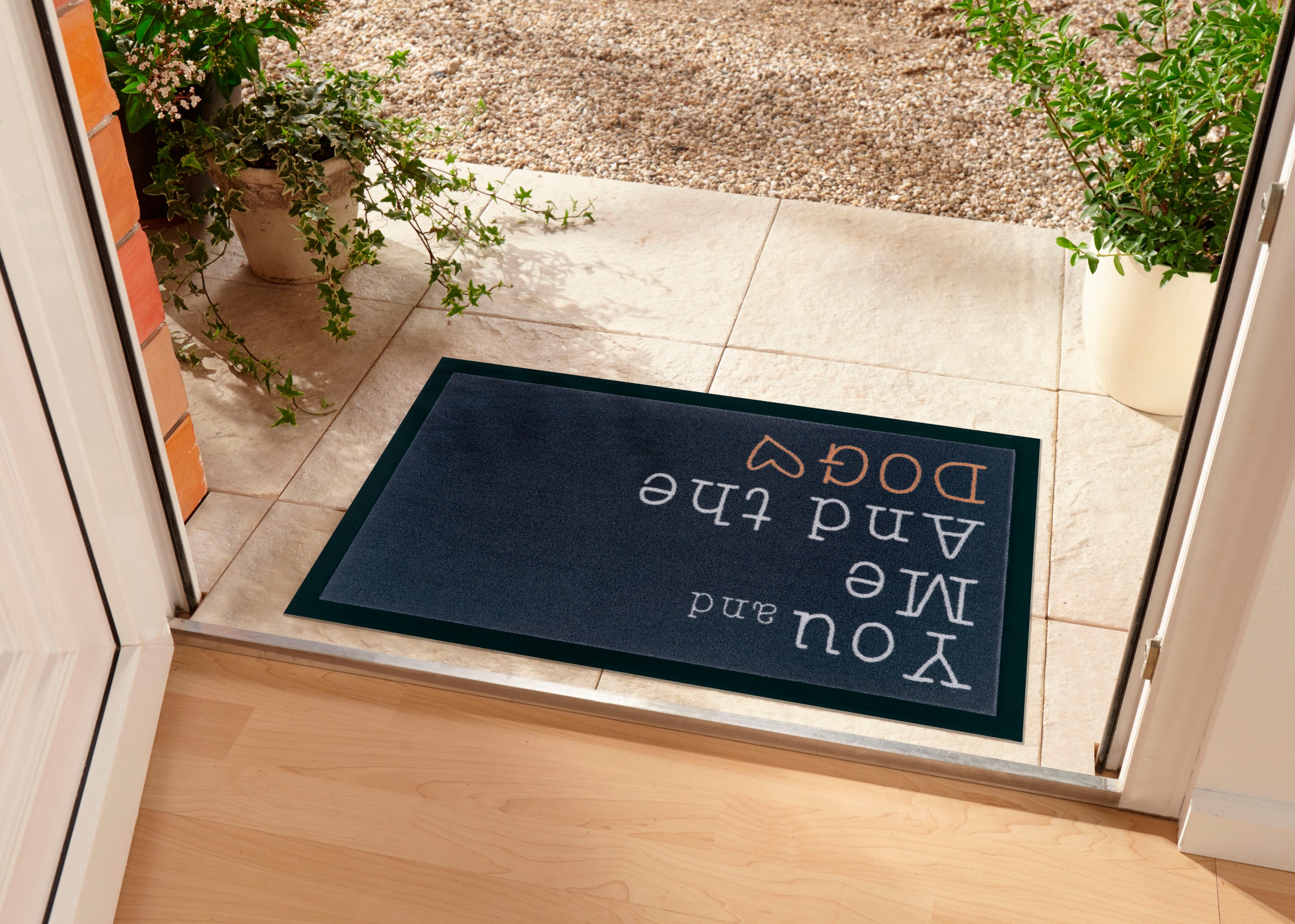 my home Fußmatte »Dog, Türmatte«, rechteckig, 5 mm Höhe, Rutschfest, Waschbar, Dog, mit Spruch, Robust, Pflegeleicht