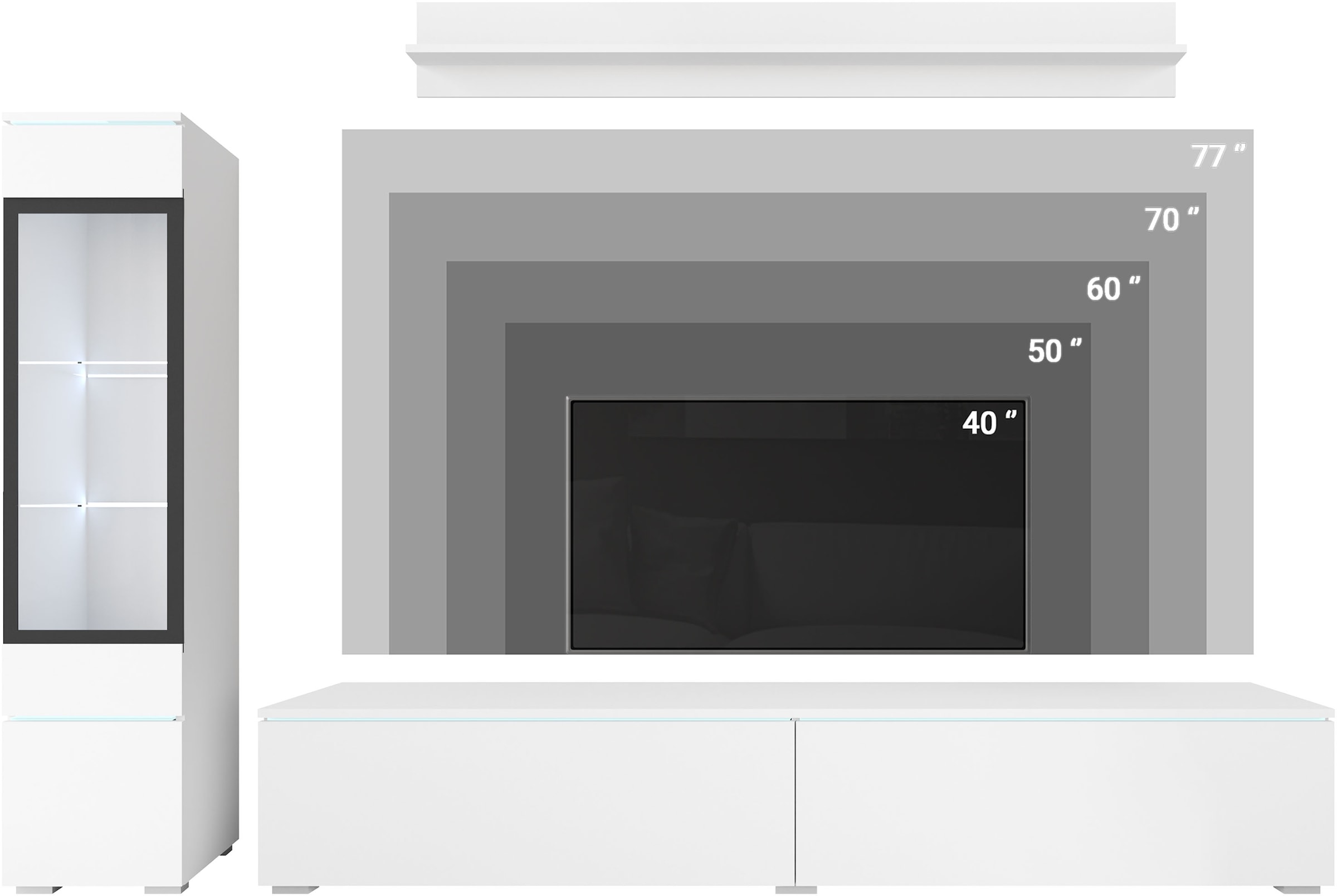 INOSIGN Wohnwand »VERA I, Vitrinen Türanschlag links/rechts wechselbar« Komplett-Set, 3 Stk. tlg.