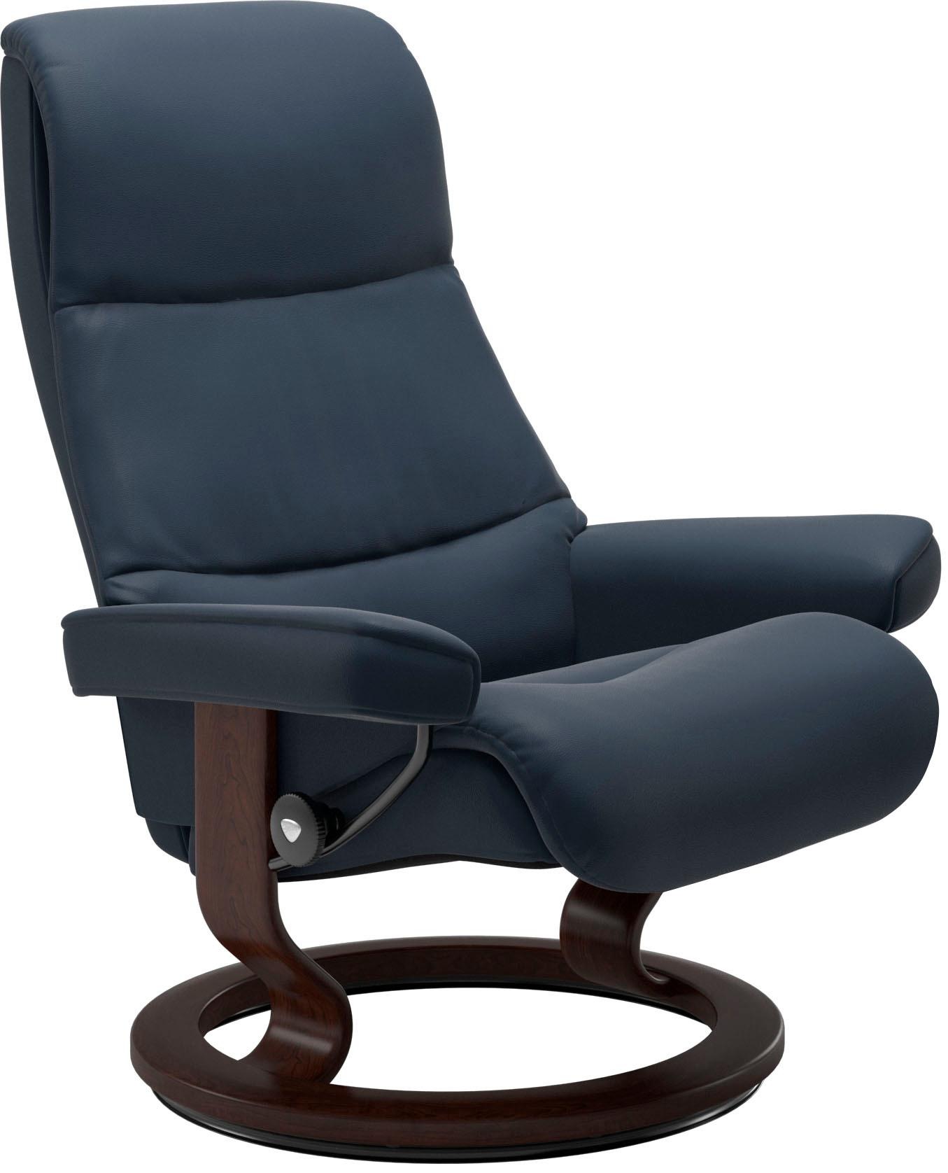 Stressless® Relaxsessel »View«, (Set, Relaxsessel mit Hocker), mit Classic Base, Größe M,Gestell Braun