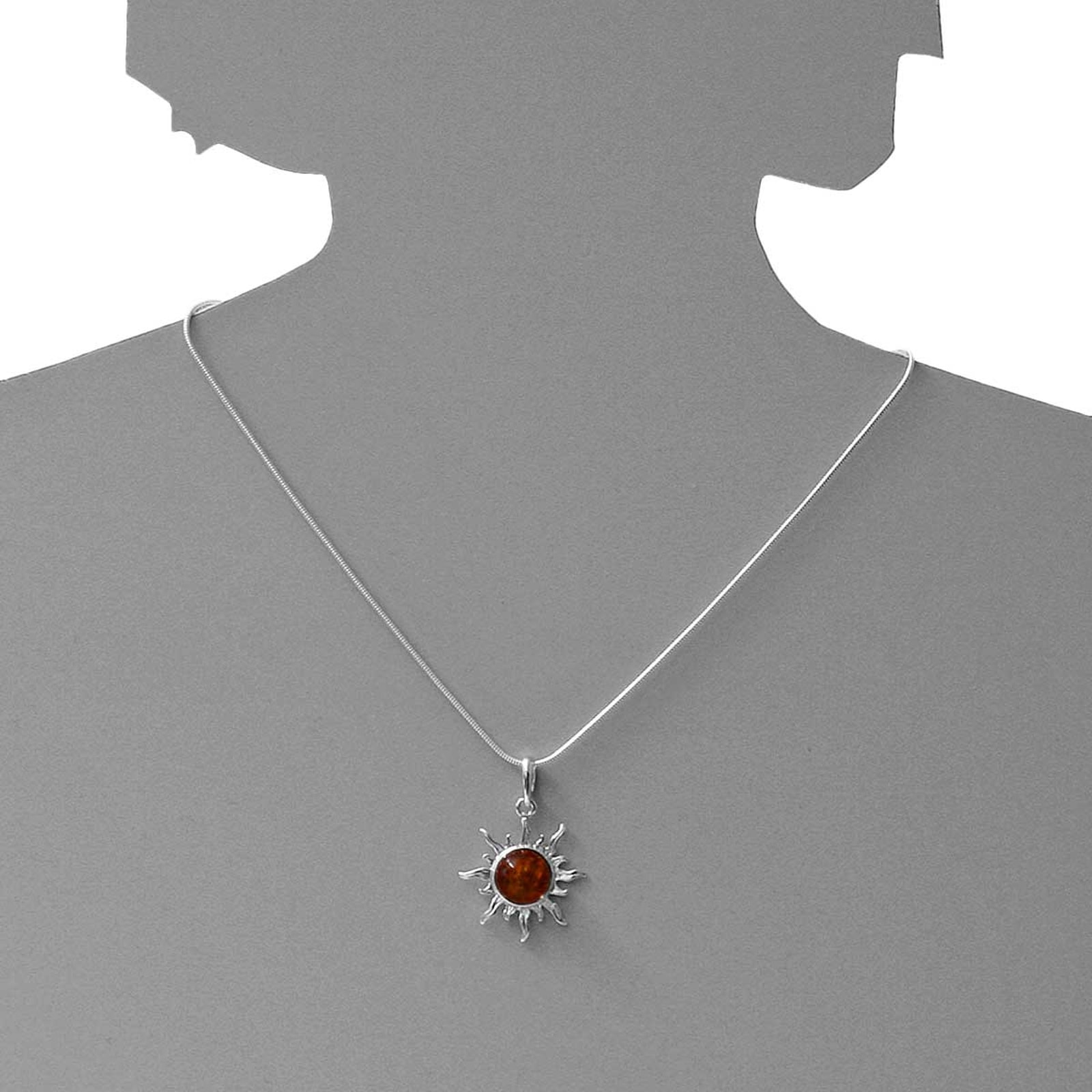 OSTSEE-SCHMUCK Kettenanhänger »- Sonne 30 mm - Silber 925/000 - Bernstein«