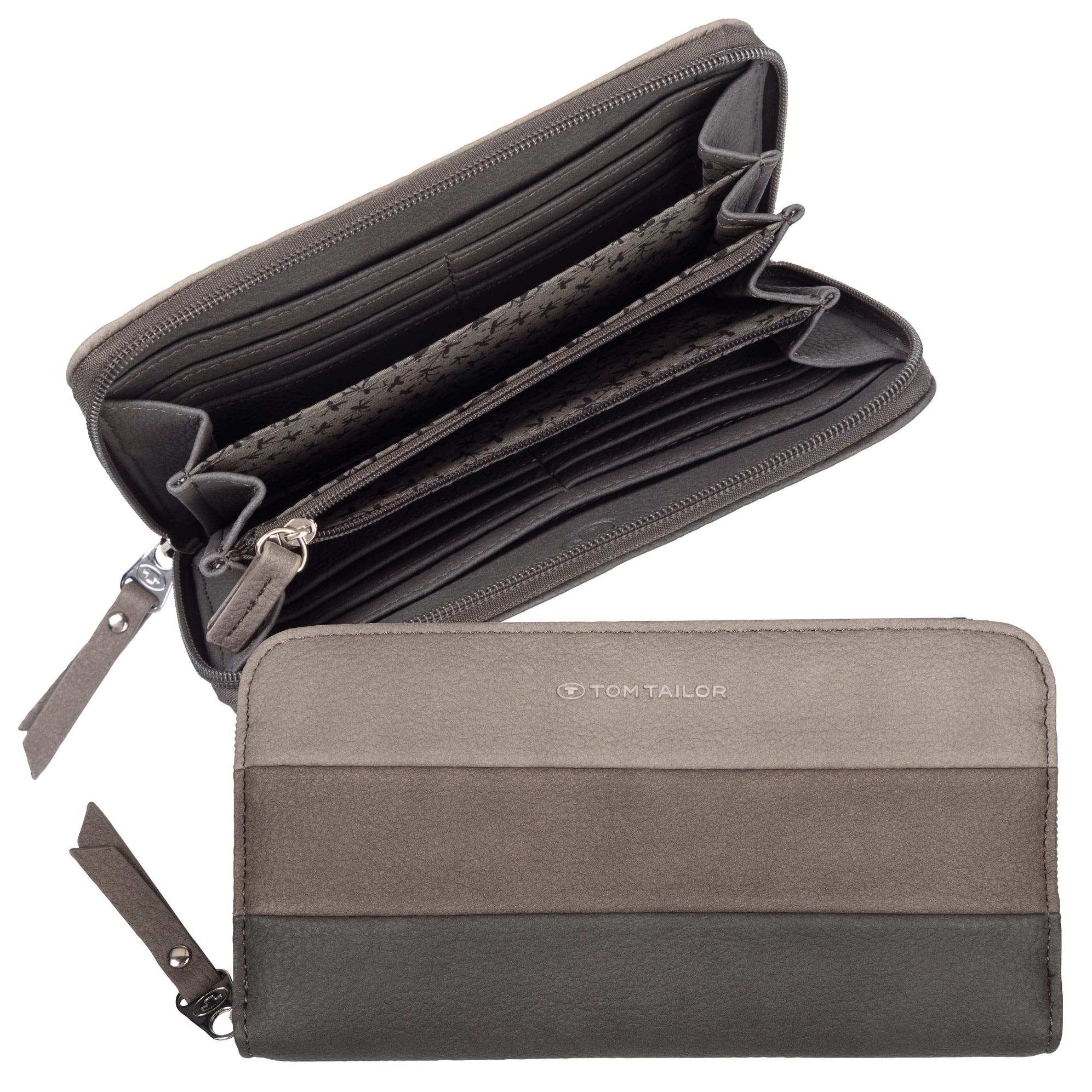 TOM TAILOR Geldbörse »ELLEN Long zip wallet«, im modischen Streifendesign