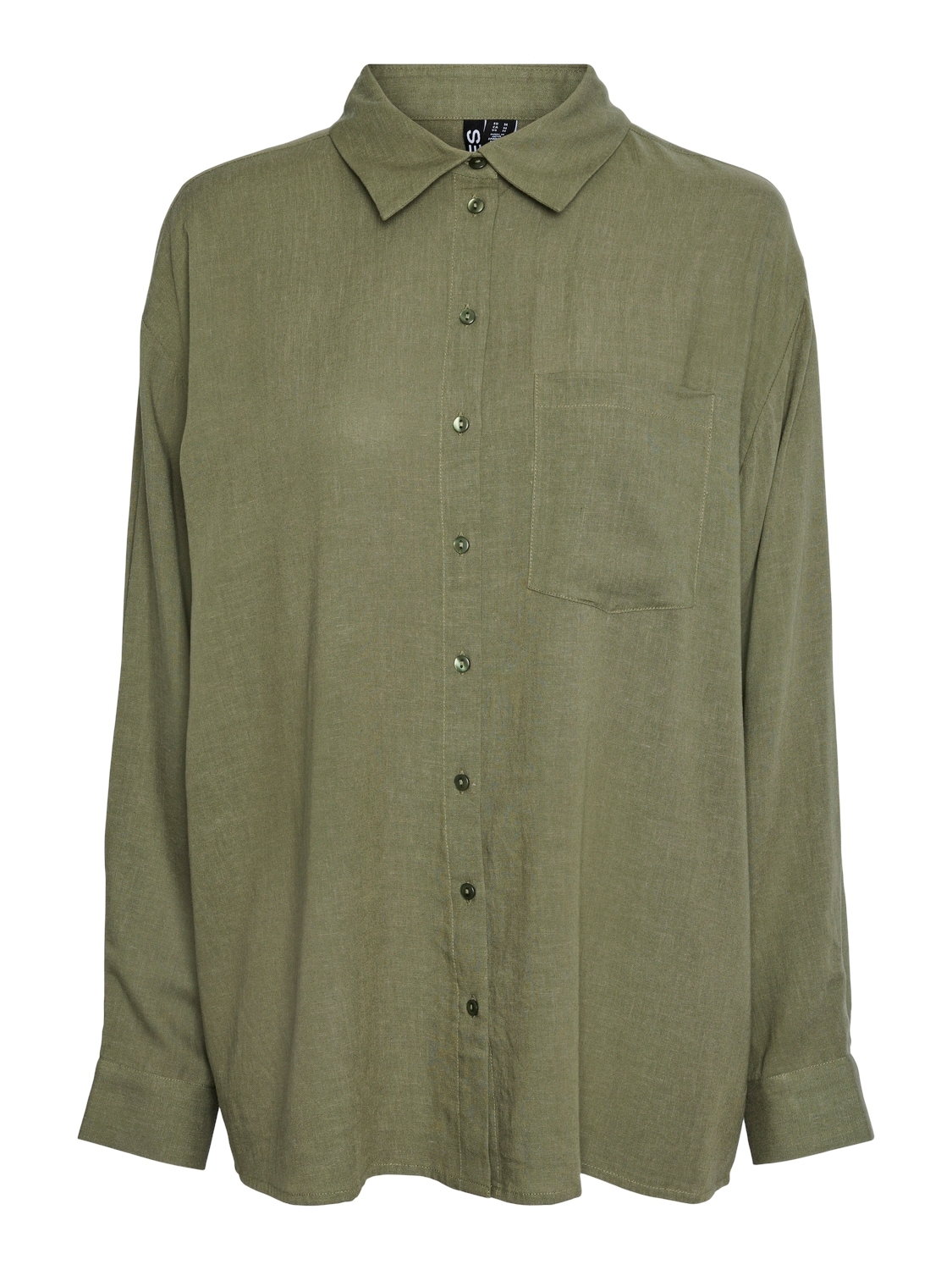 pieces Hemdbluse »PCPIA LS LOOSE SHIRT WVN NOOS«, mit Leinen