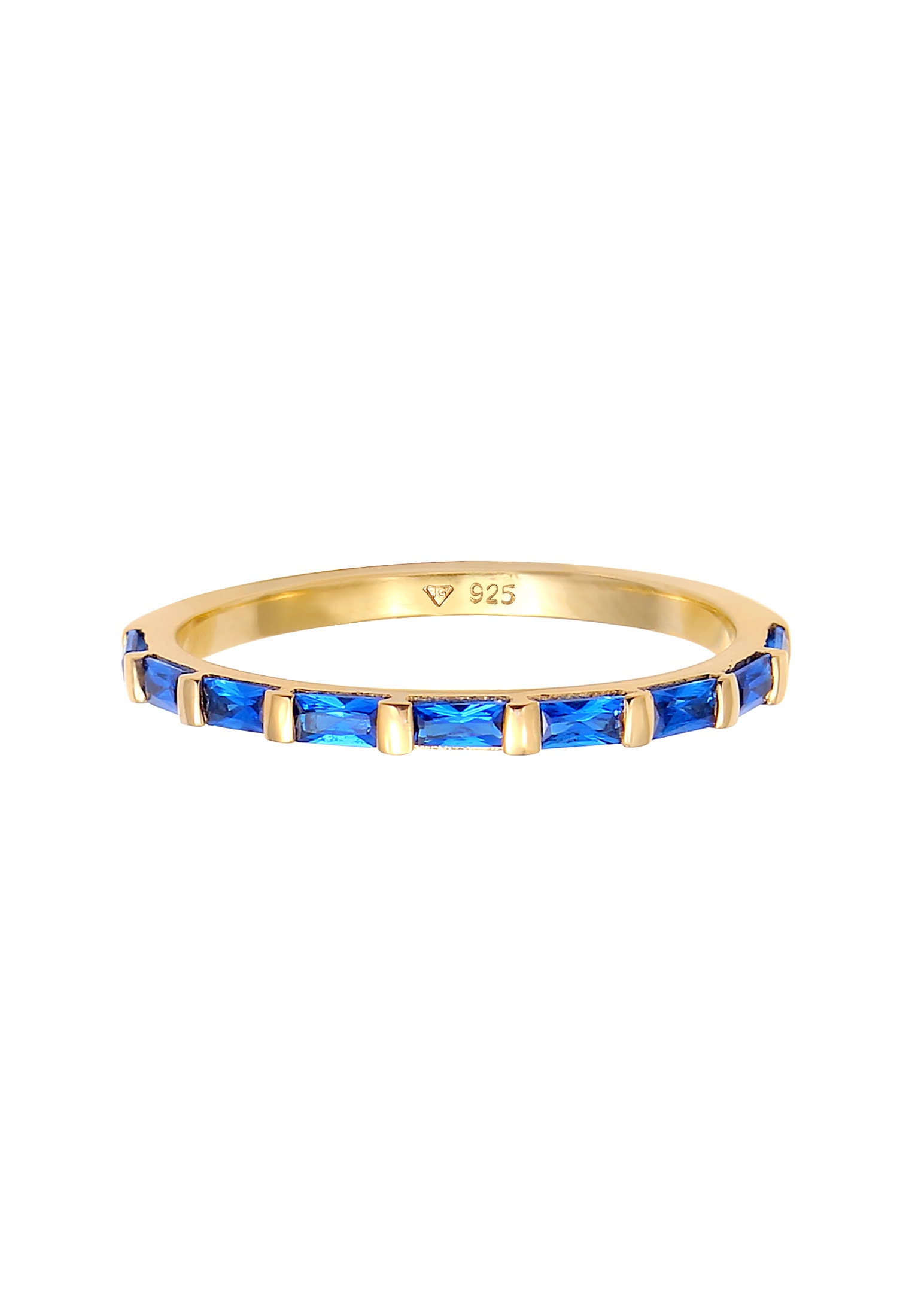 Elli Premium Silberring »Ring Bandring Rechteck Saphir Blau 925 Silber«