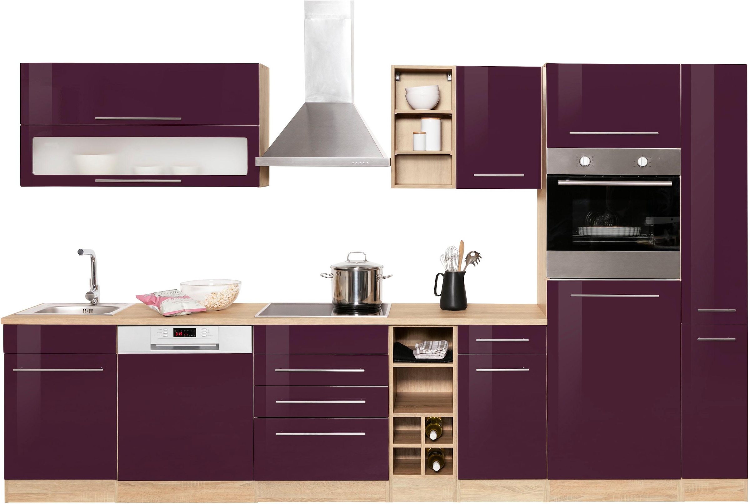 KOCHSTATION Küchenzeile »KS-Eton«, mit E-Geräten, Breite 330 cm