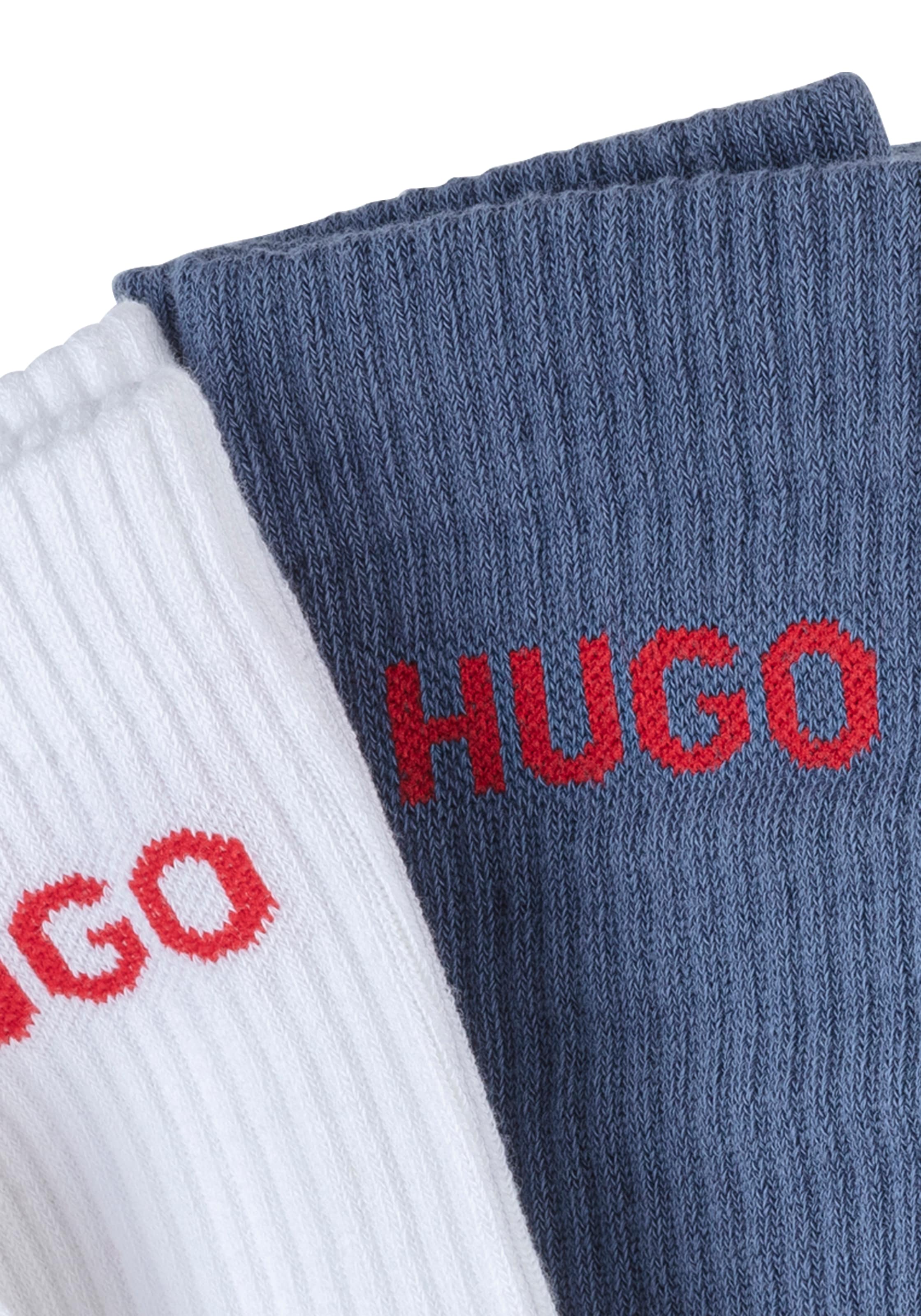 HUGO Underwear Socken »6P QS RIB LOGO CC«, (Packung, 6er Pack), mit eingestricktem HUGO Logo