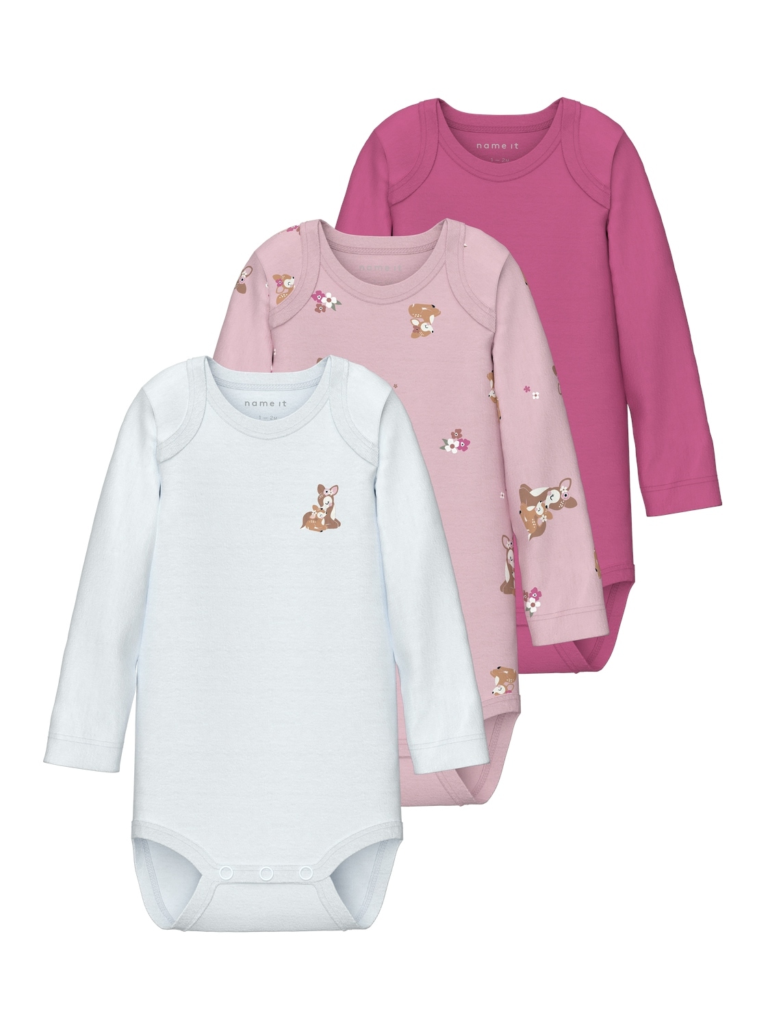 Name It Langarmbody »NBFBODY 3P LS IBIS ROSE DEER NOOS«