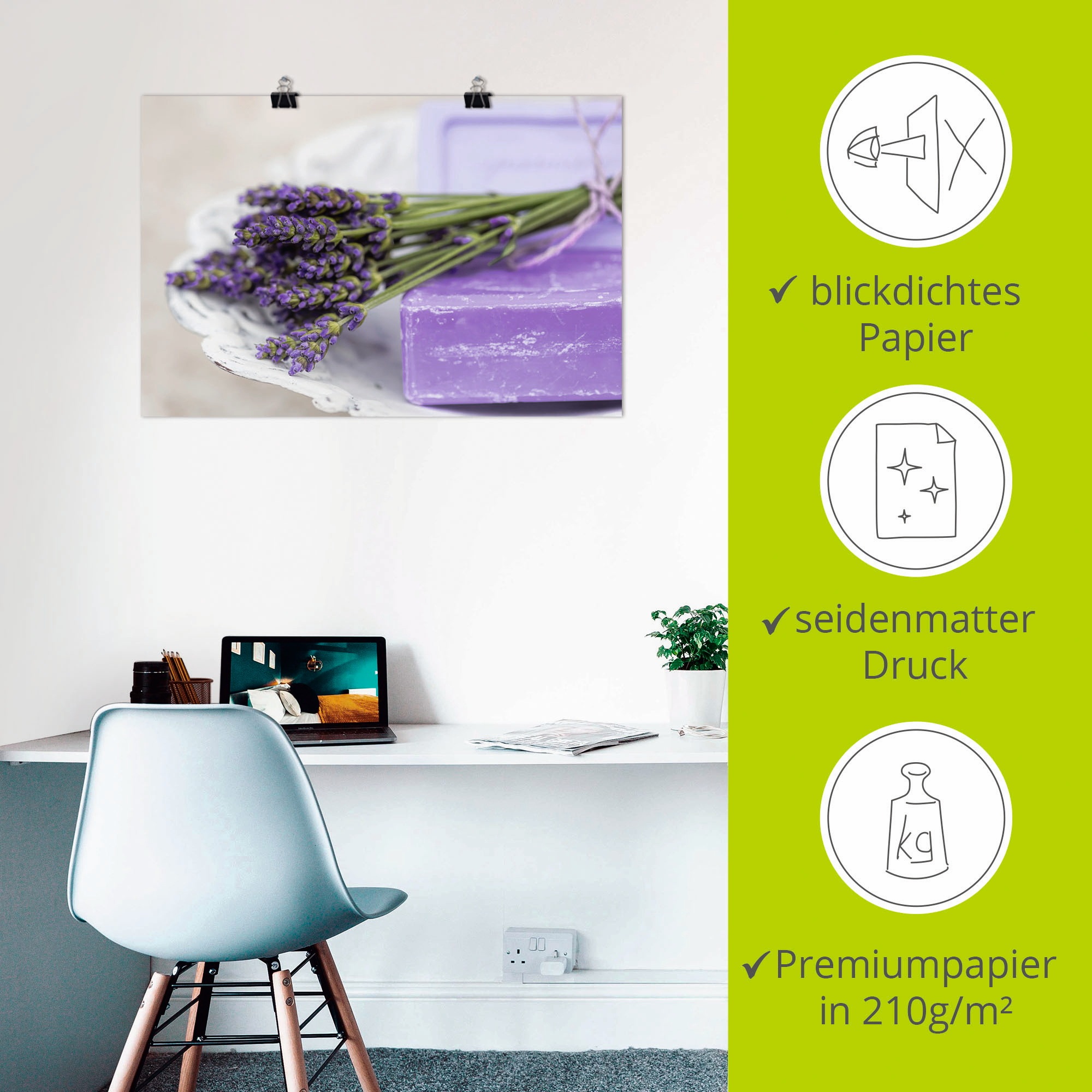 Artland Wandbild »Französisches Stillleben mit Lavendel«, Arrangements, (1 St.), als Alubild, Outdoorbild, Leinwandbild, Poster in verschied. Größen