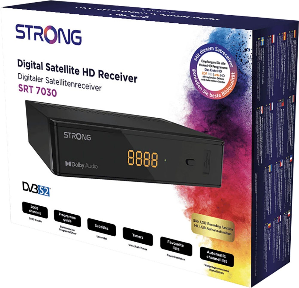 Strong Satellitenreceiver »SRT 7030«, (USB PVR Ready-Time-Shift-Automatischer Sendersuchlauf-EPG (elektronische Programmzeitschrift)-Kindersicherung)
