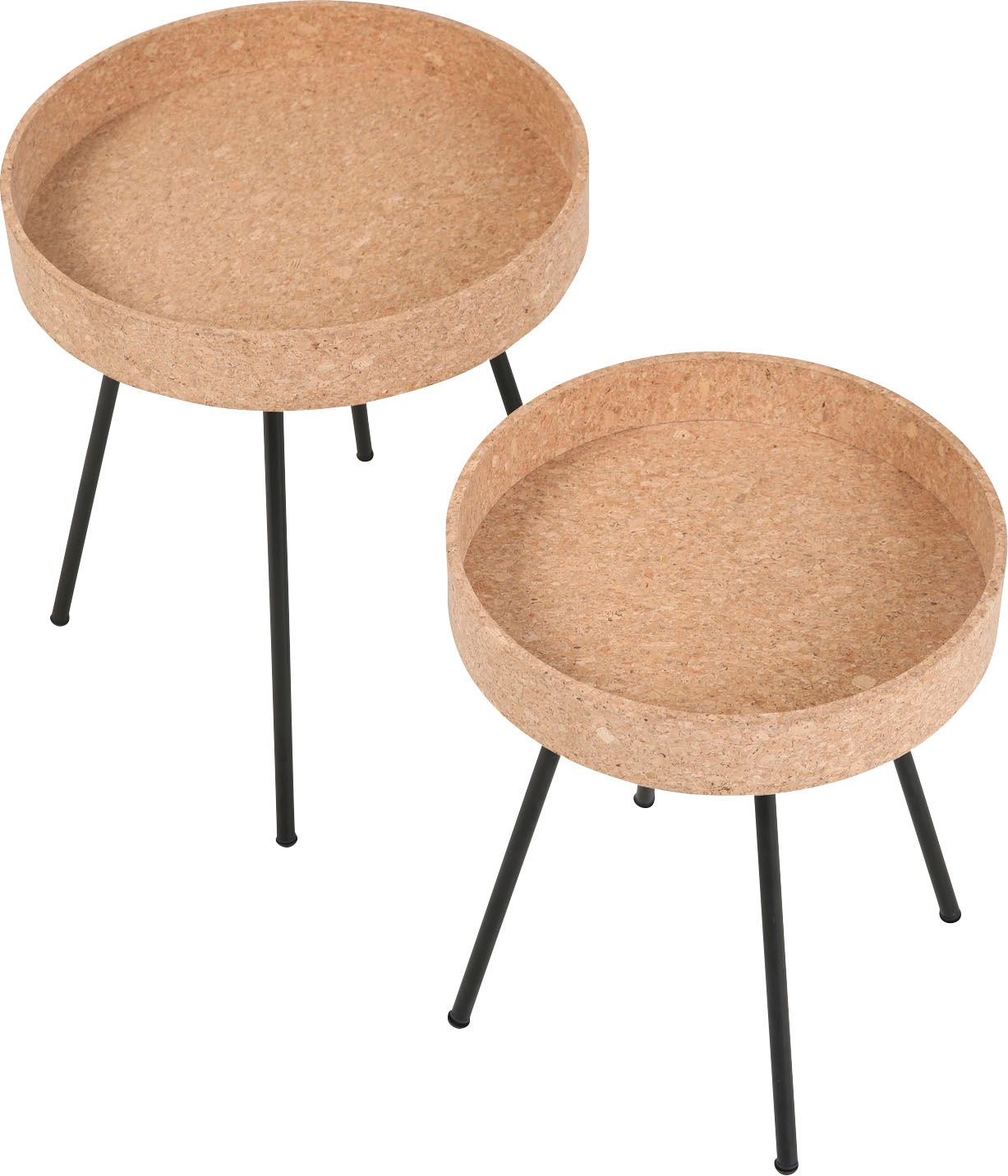 Home affaire Beistelltisch, (Set, 2 St.), Tischplatten aus Kork