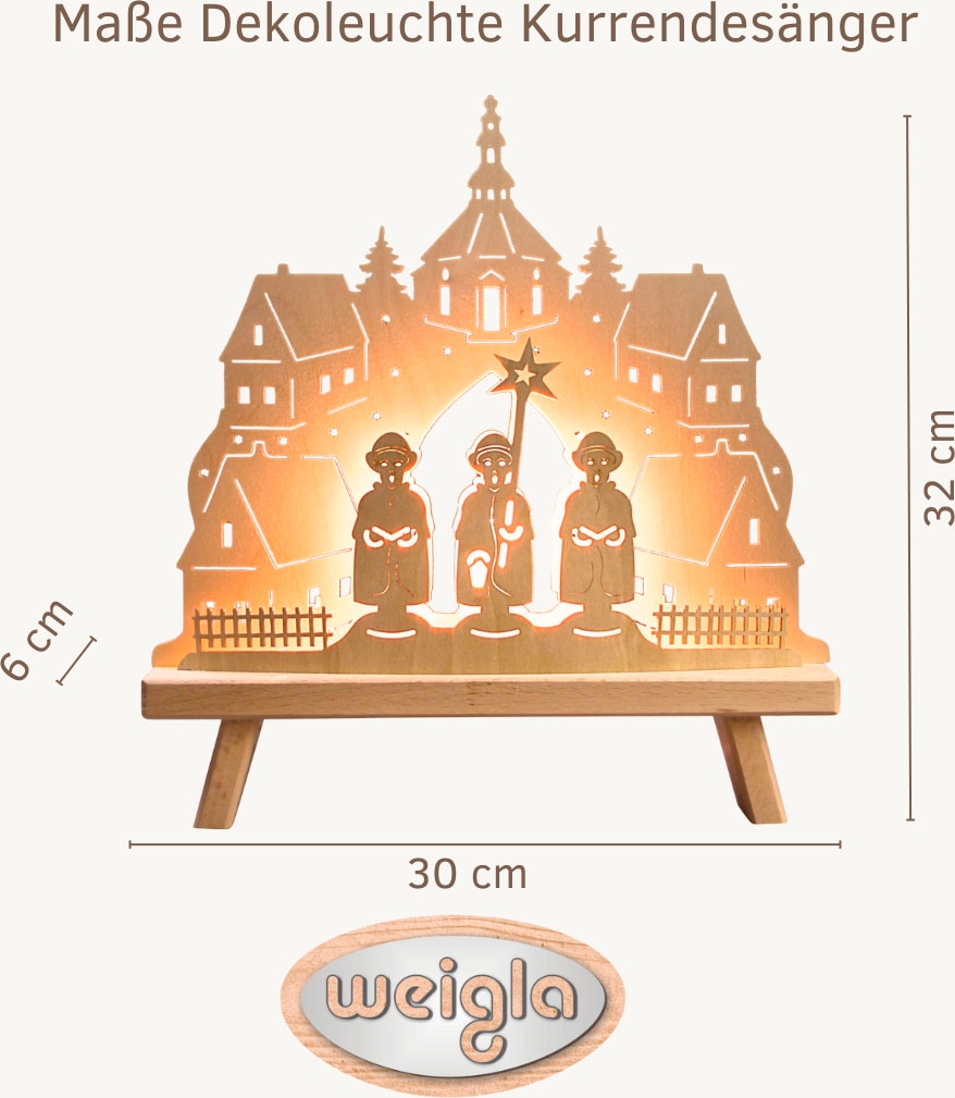 Weigla Lichterbogen »Dekoleuchte aus Holz mit Seiffener Kirche, NATUR, Made in Germany« 1 Stk. Erzgebirge garantiert, Weihnachtsdeko Innen, Weihnachtsbeleuchtung