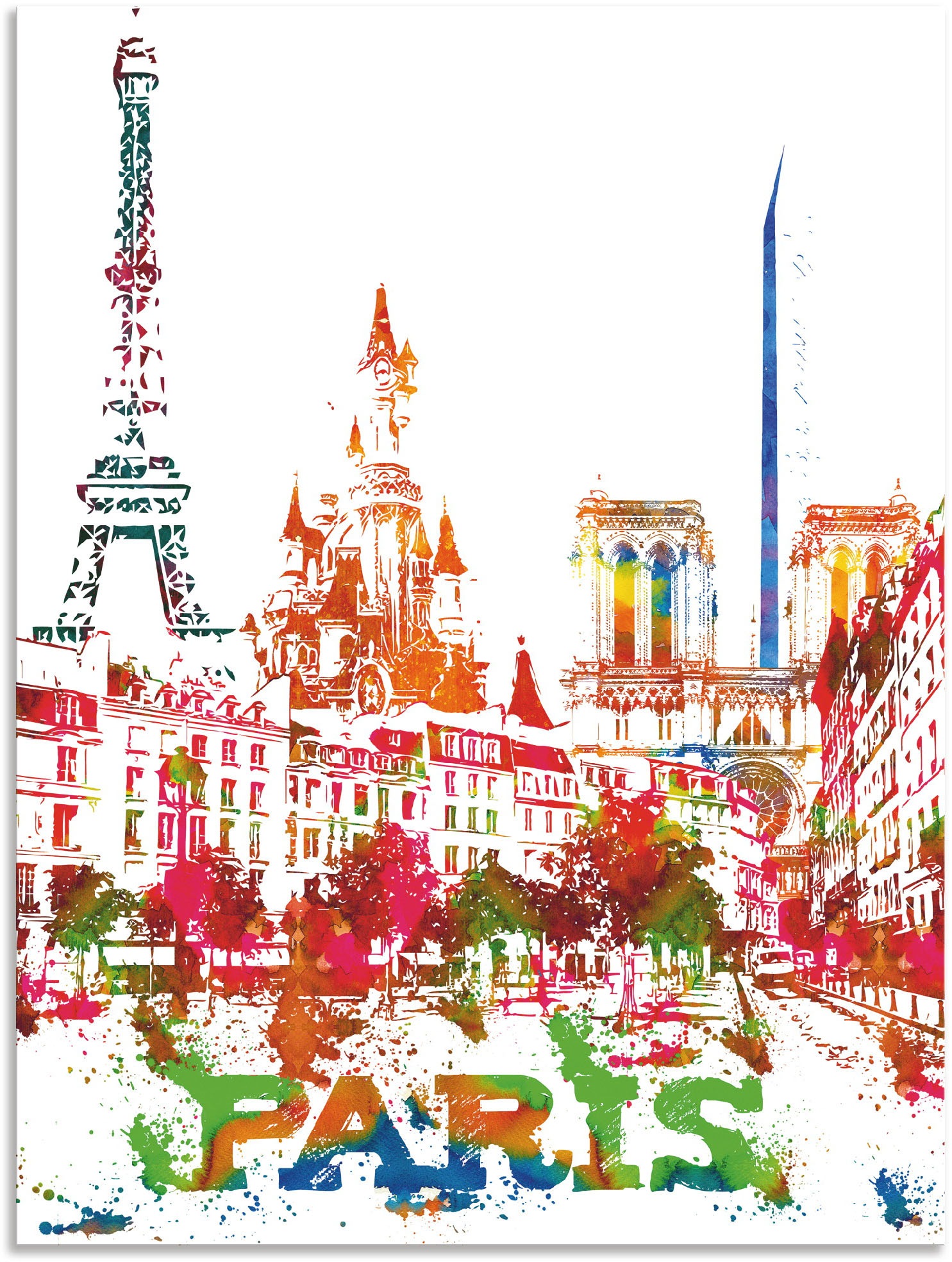 Artland Wandbild »Paris Grafik«, Paris, (1 St.), als Alubild, Outdoorbild, Poster in verschied. Größen